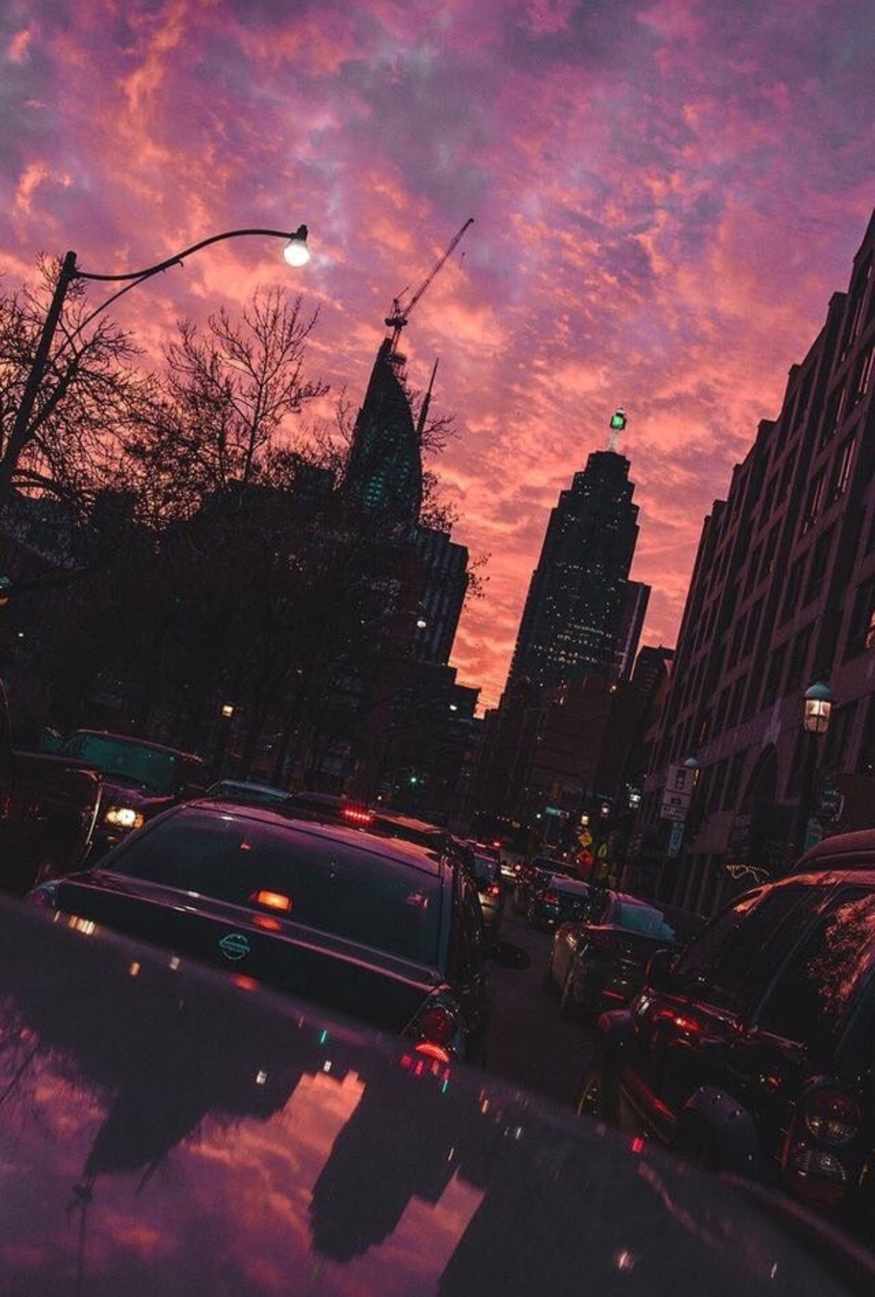 Aesthetic City Sunset Wallpaper