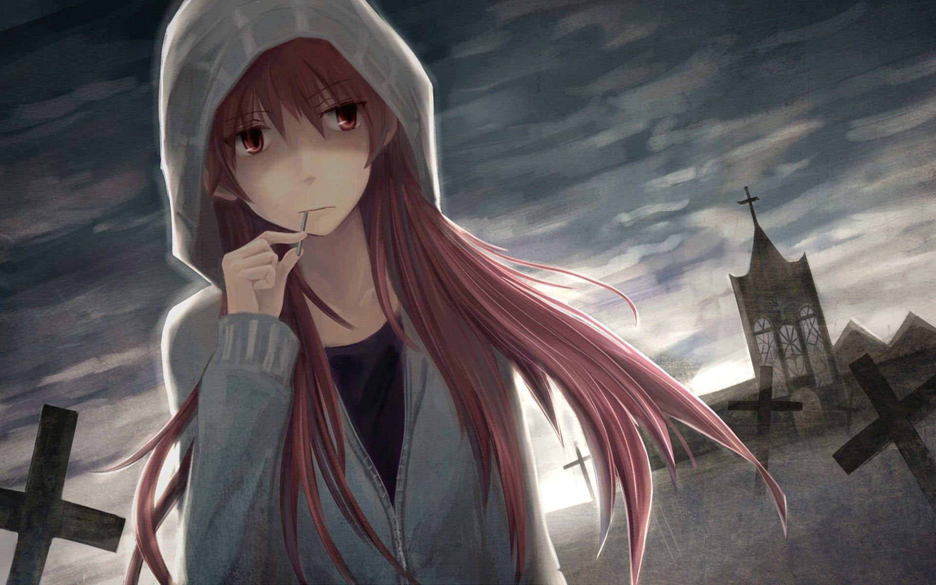 Anime character with hood photo HD wallpaper  Wallpaper Flare