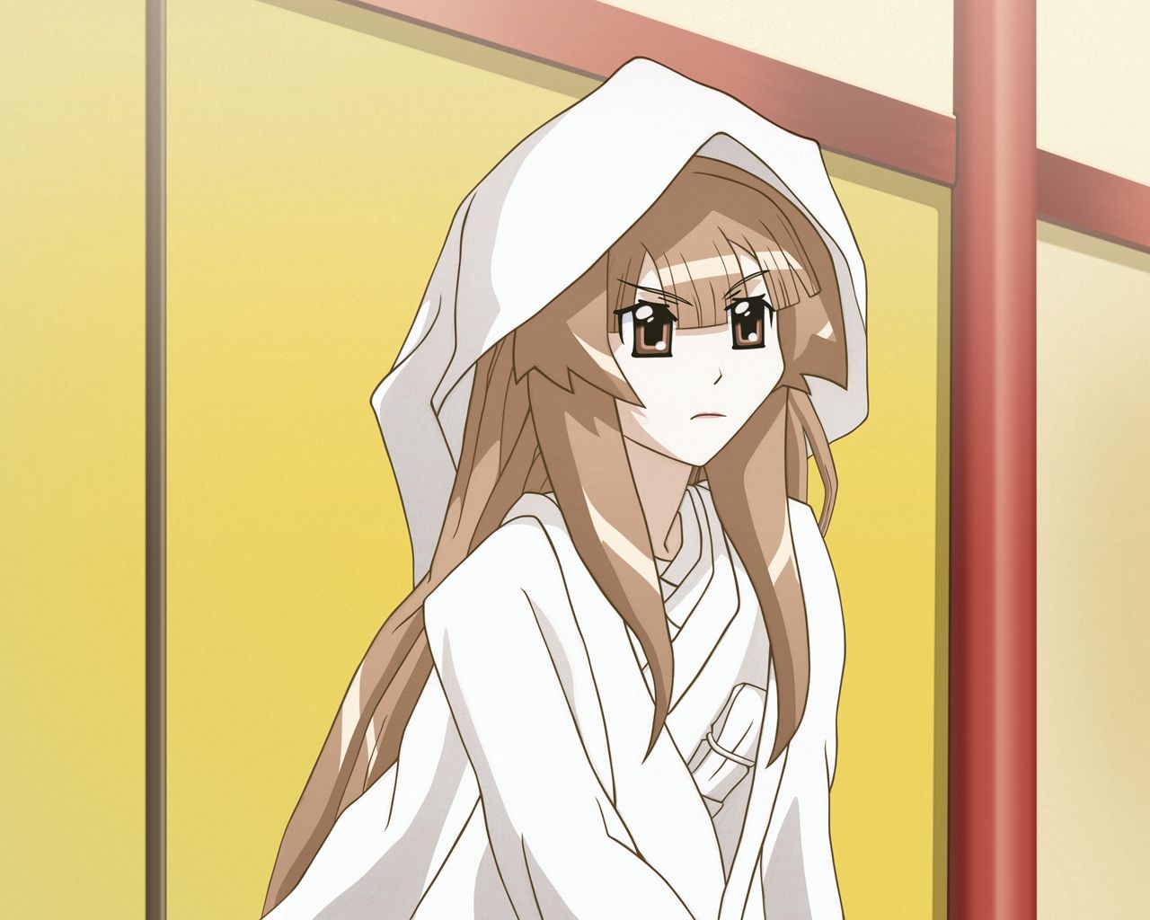 Download wallpaper 1280x1024 anime, girl, hood, look, room HD background