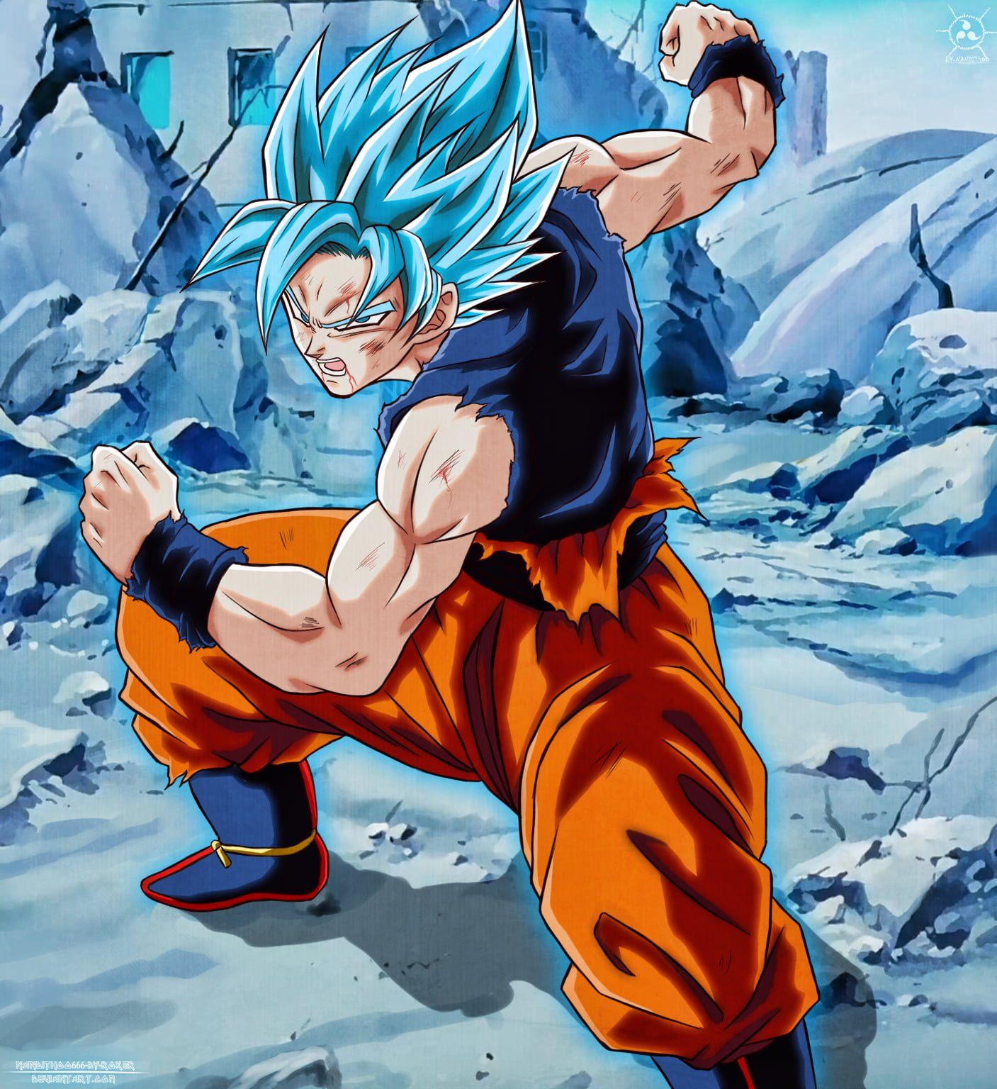 Blue Wallpapers Super Saiyan Goku.