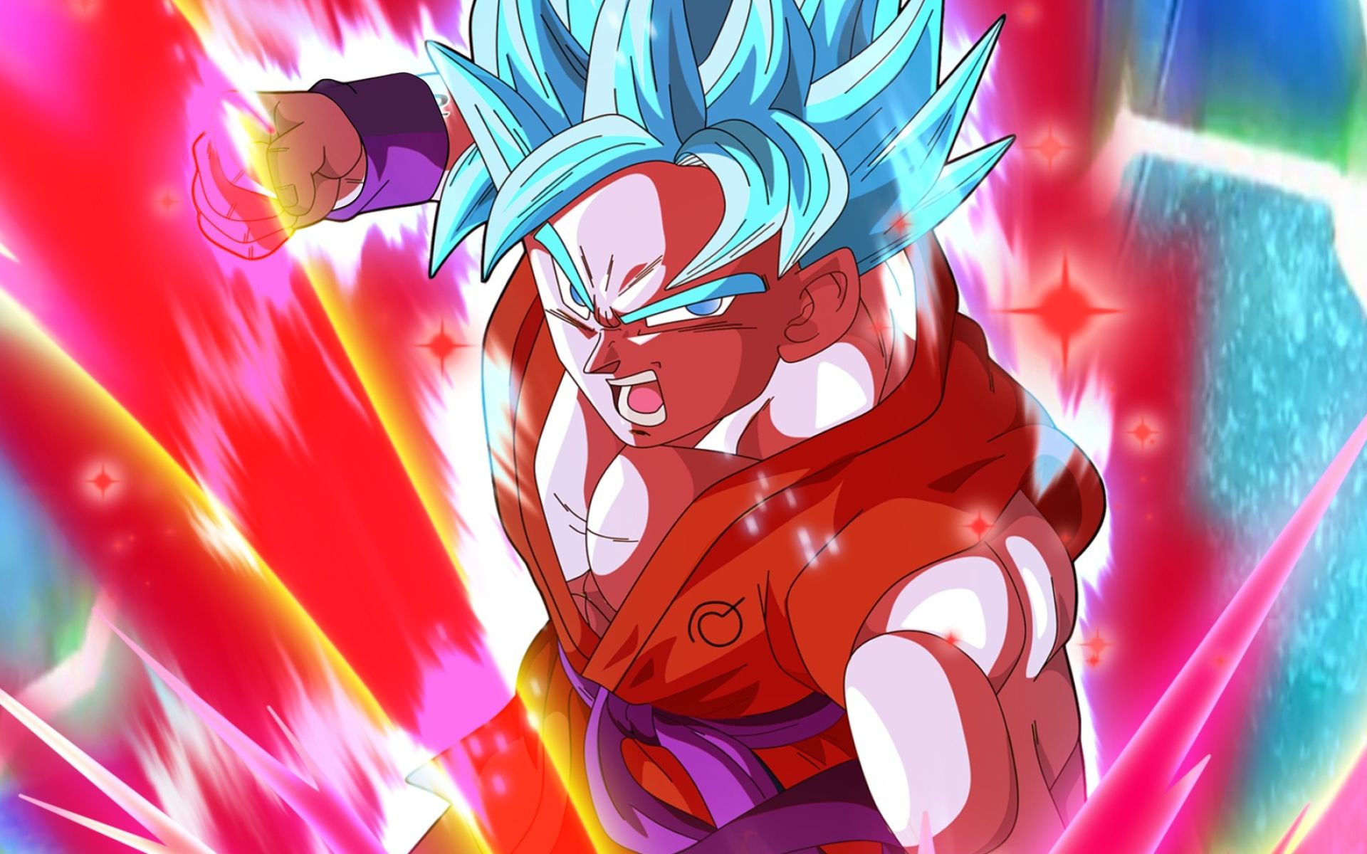 Download wallpaper Blue Goku, art, DBS, Super Saiyan God, anger