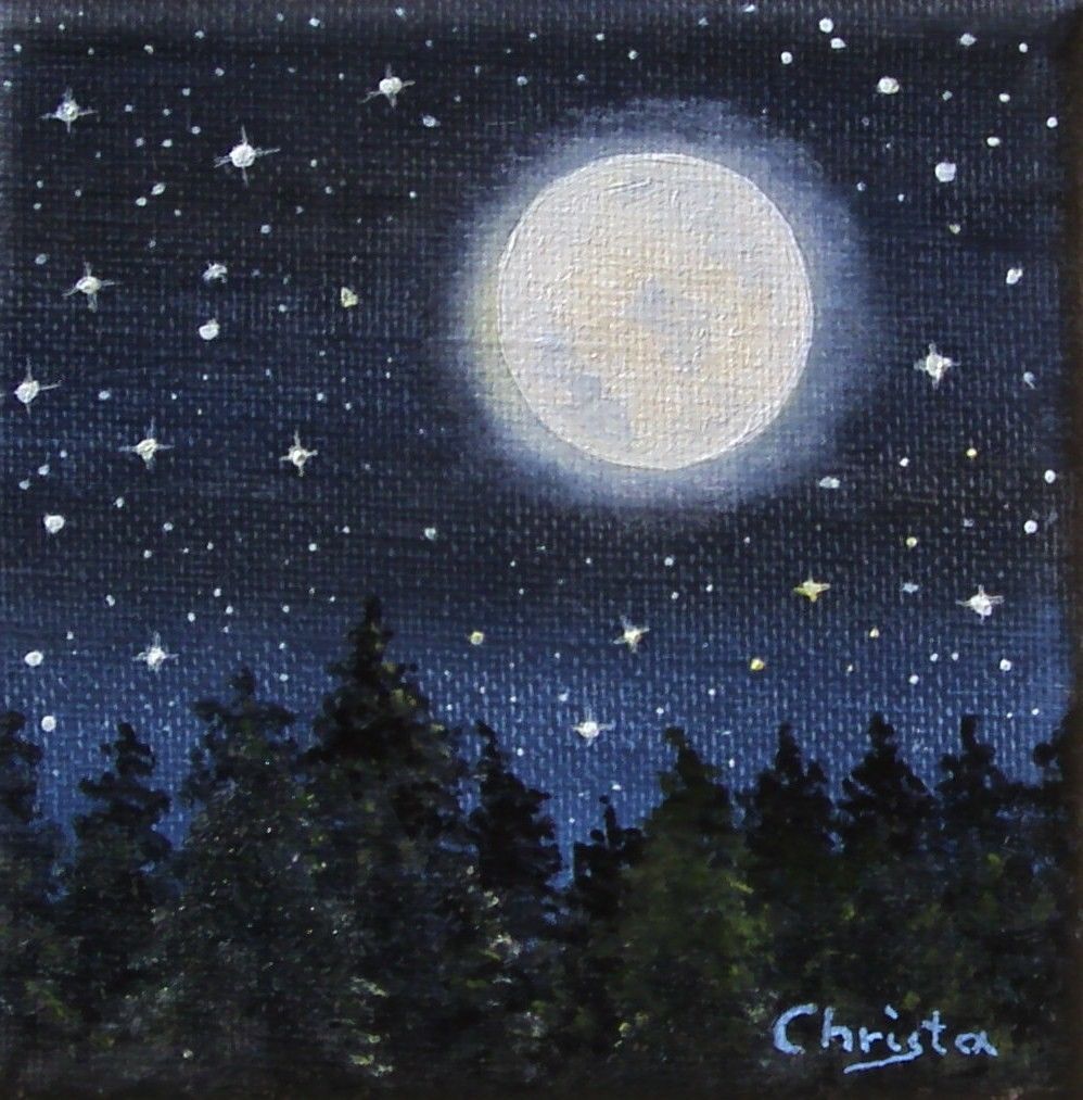 Beautiful as the moon in the night sky hand painted oil painting
