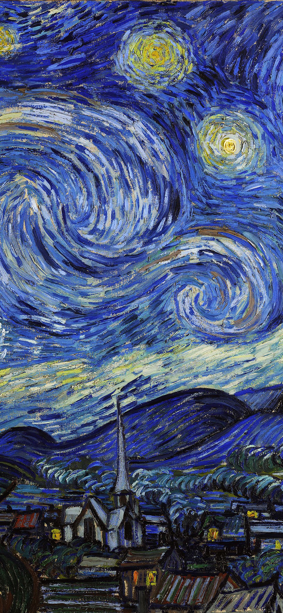 Vincent Van Gogh Starry Night Classic Painting Art Illust