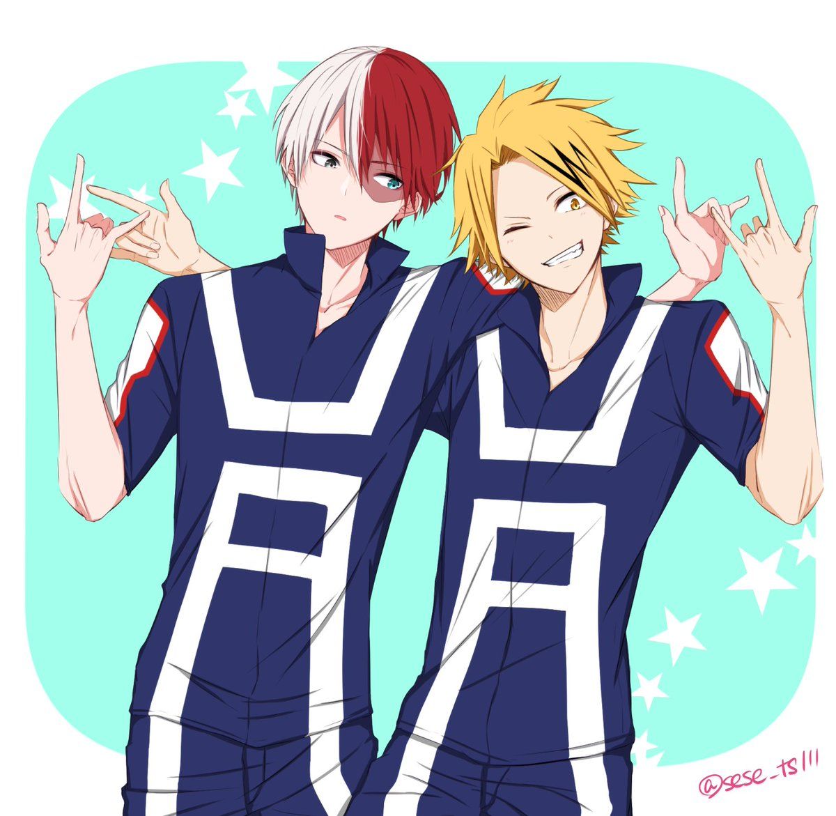 Todoroki Shouto & Kaminari Denki.