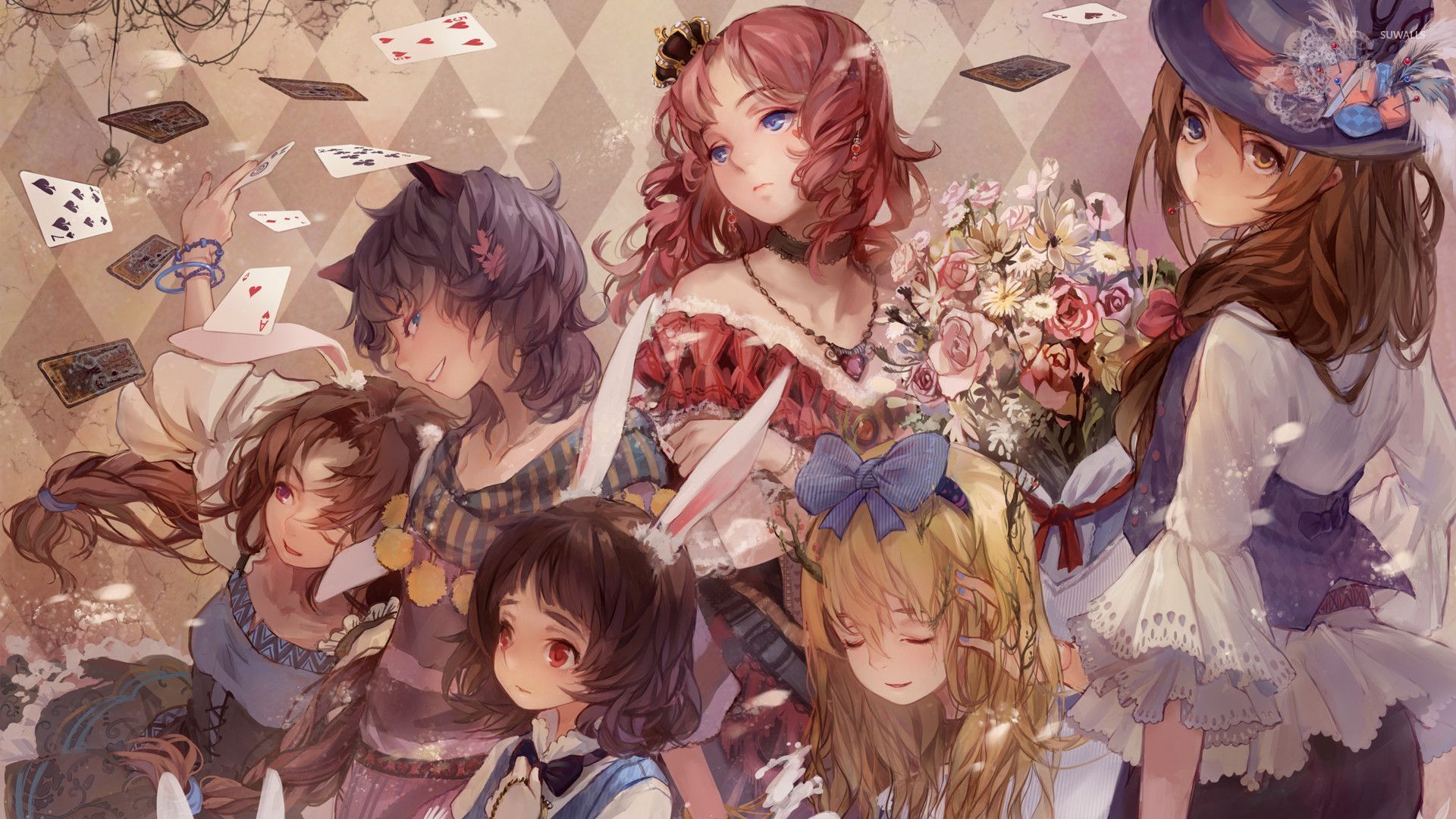 Alice in Wonderland inspired girls wallpaper wallpaper