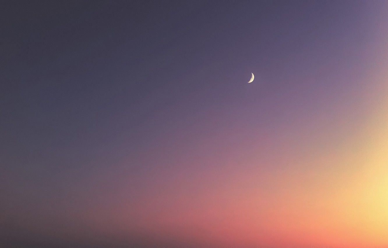 Wallpaper the moon, The sky, minimalism, Crescent image