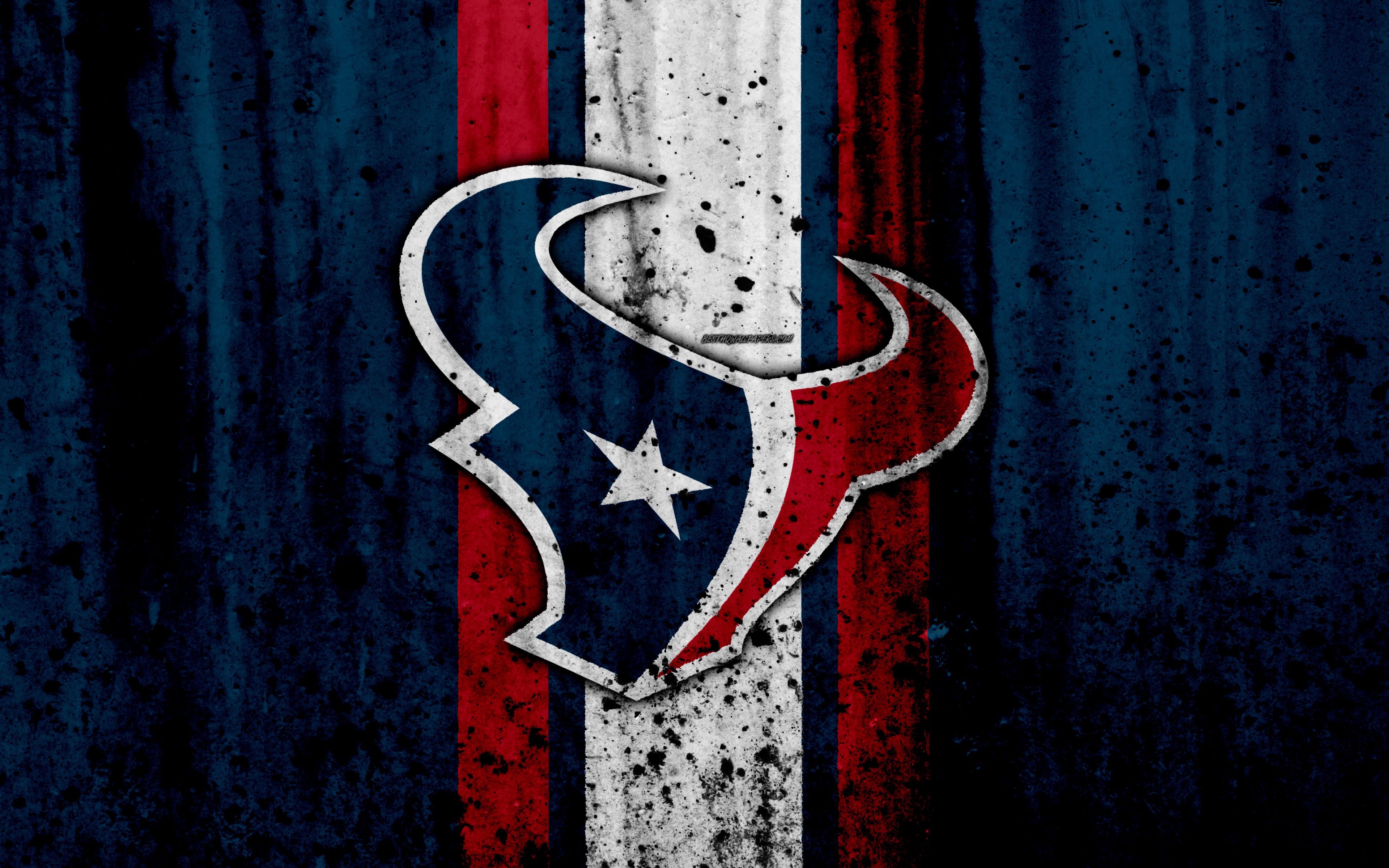 Download wallpaper Houston Texans, 4k, NFL, grunge, stone texture