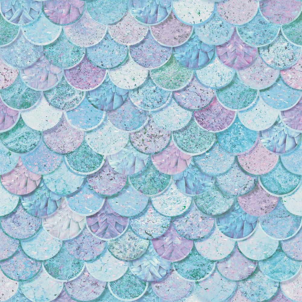 Arthouse Mermazing Scales Ice Blue Wallpaper 698305 Home Depot