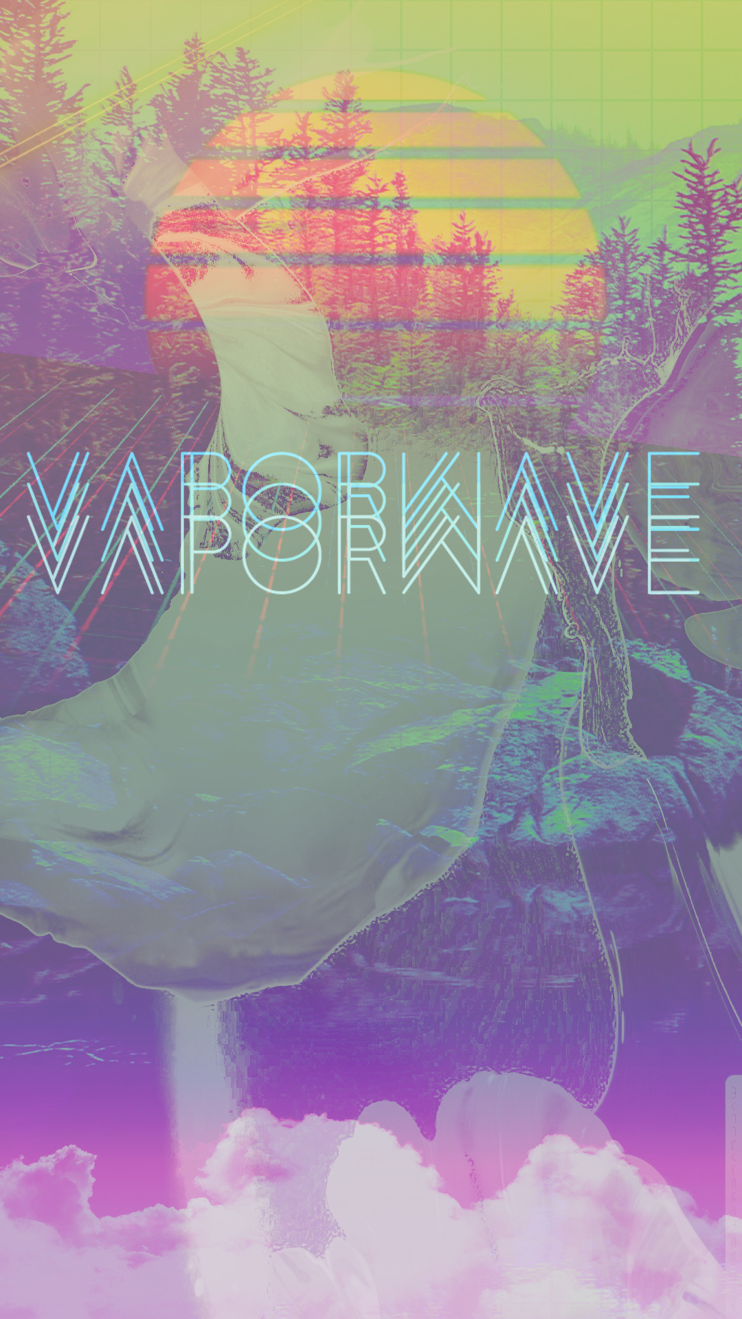 Vaporwave Wallpaper. Glitch Vaporwave