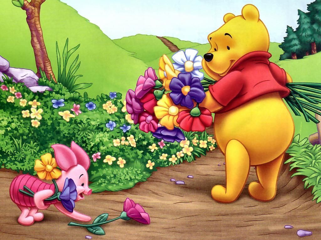 Pooh and Piglet summertime cartoon. Winnie the pooh, Cute winnie
