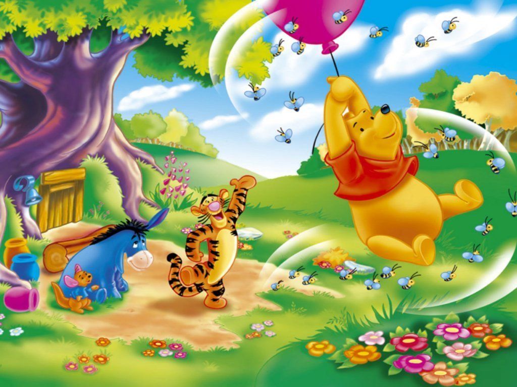 Winnie the Pooh and Tigger Wallpaper