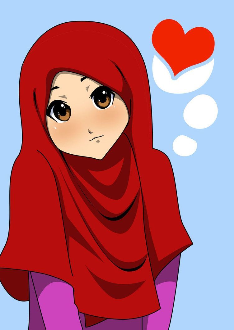 love. Anime muslim, Hijab cartoon