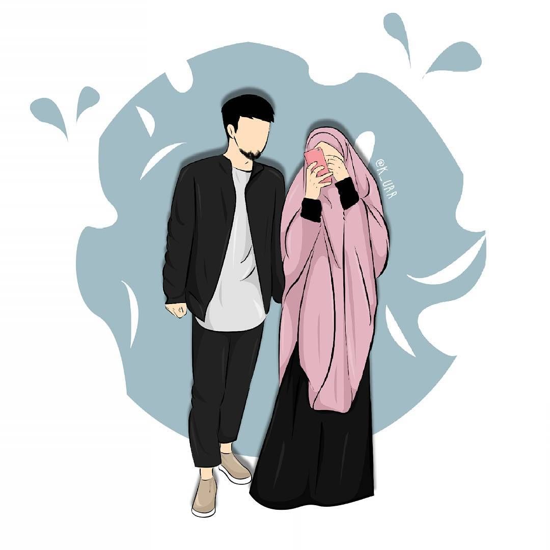Pp Wa Couple Pasangan Islami Cartoon Islamic Couple H