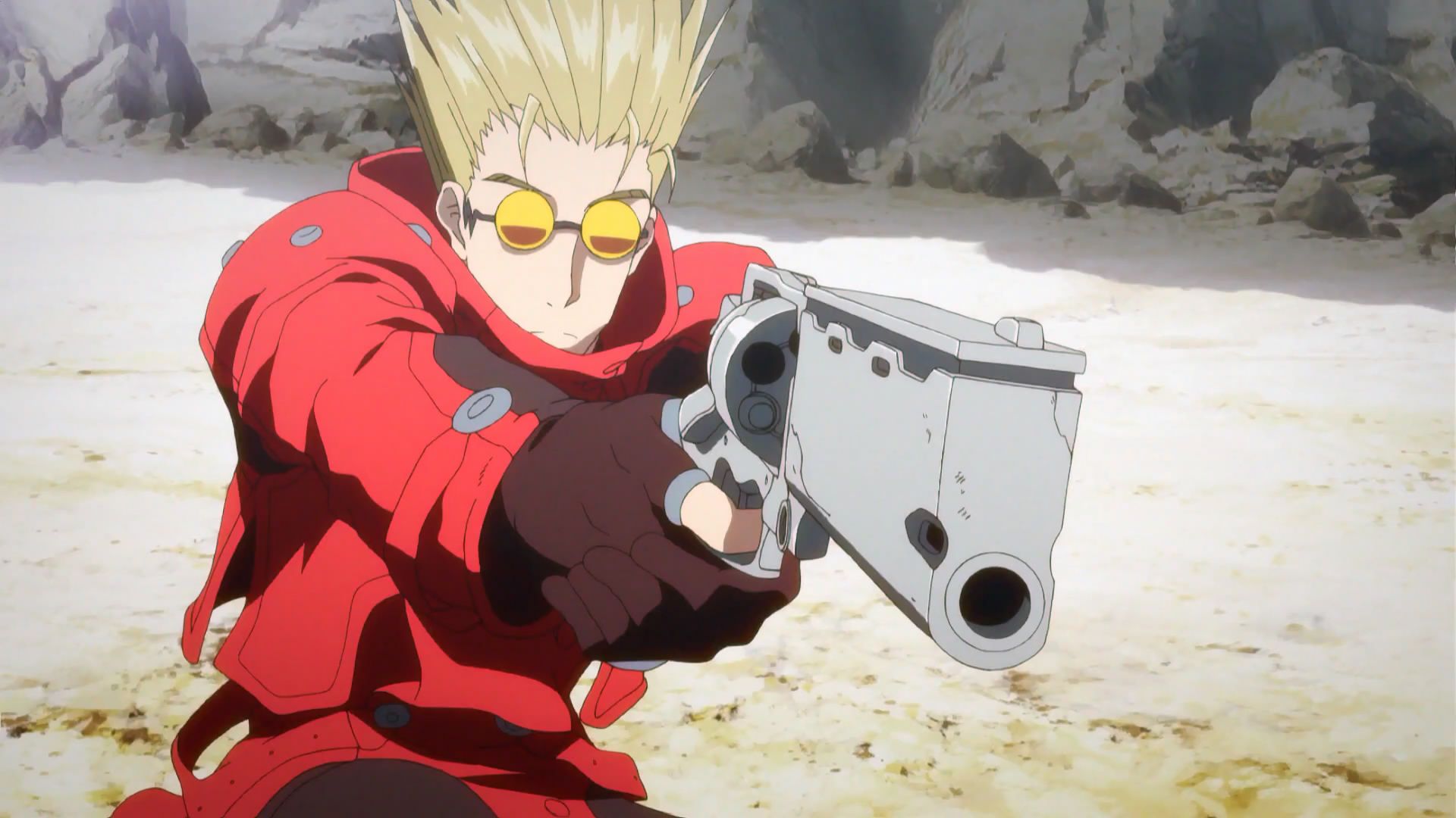 anime guy blue hair with gun