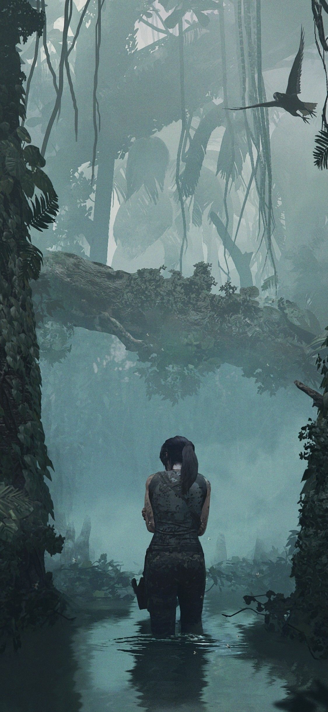 Download 1125x2436 Shadow Of The Tomb Raider, Trees Wallpaper