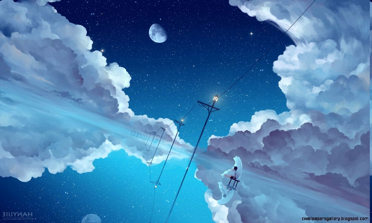 Lovely Anime Sky Wallpaper HD