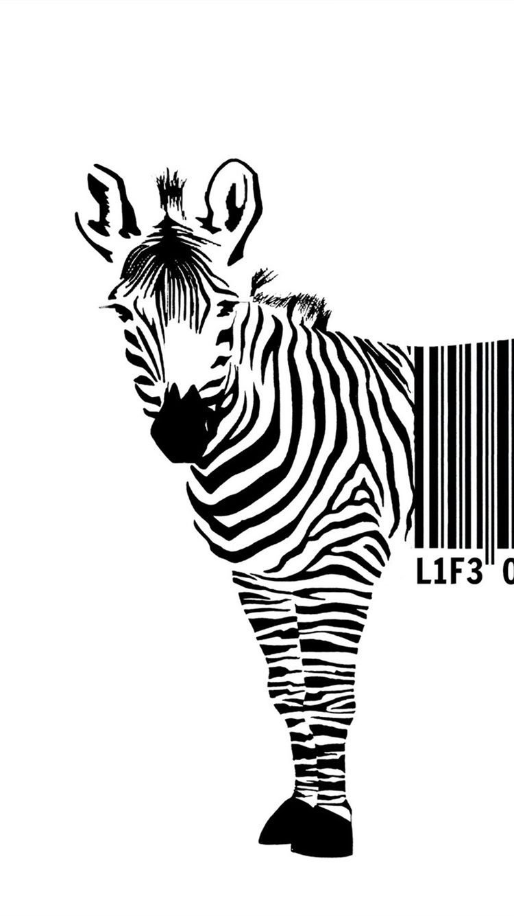 Zebra, Barcode, White Background 750x1334 IPhone 8 7 6 6S