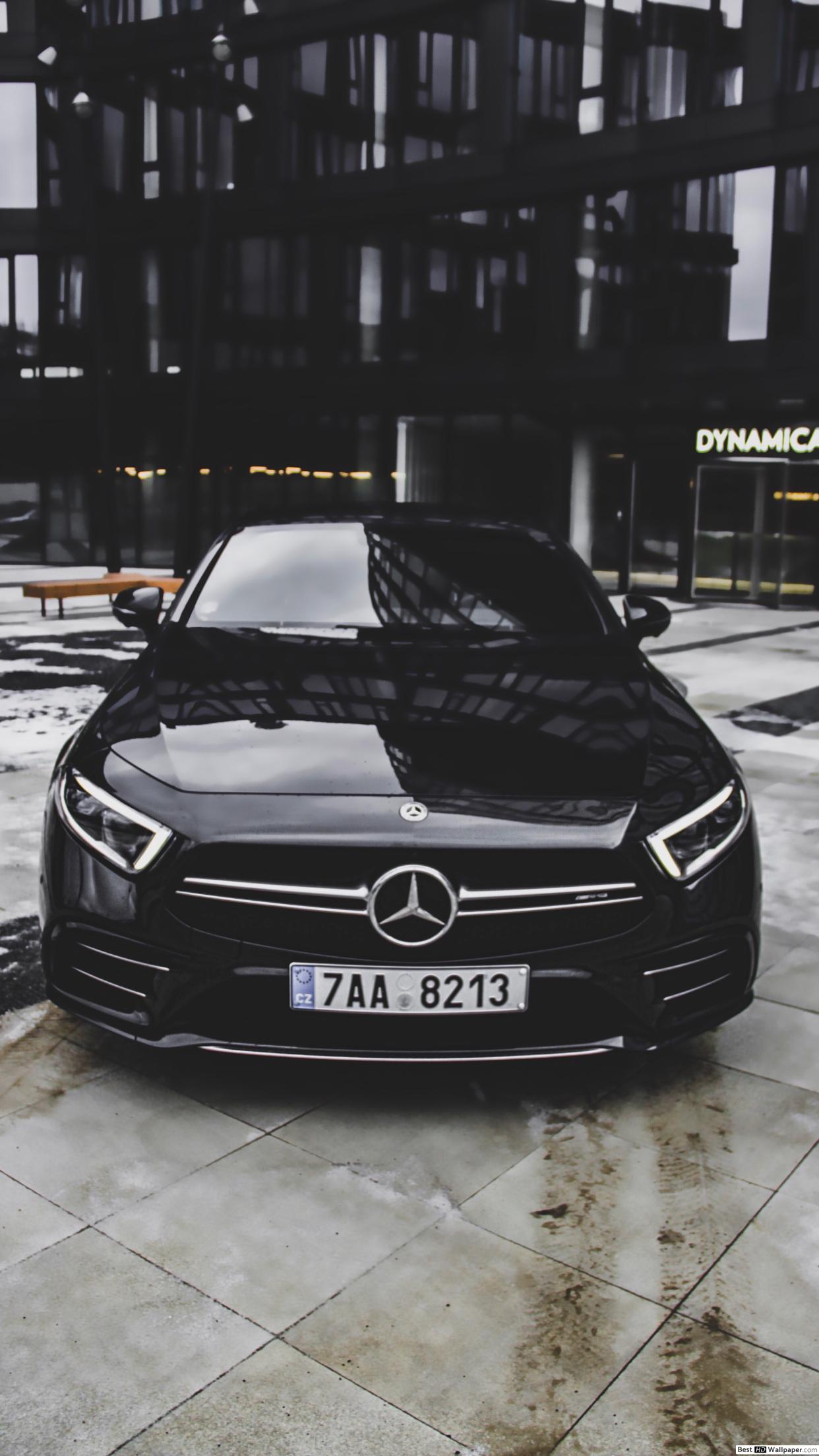 Black Mercedes Benz Car Parked Outside Dynamics Building HD