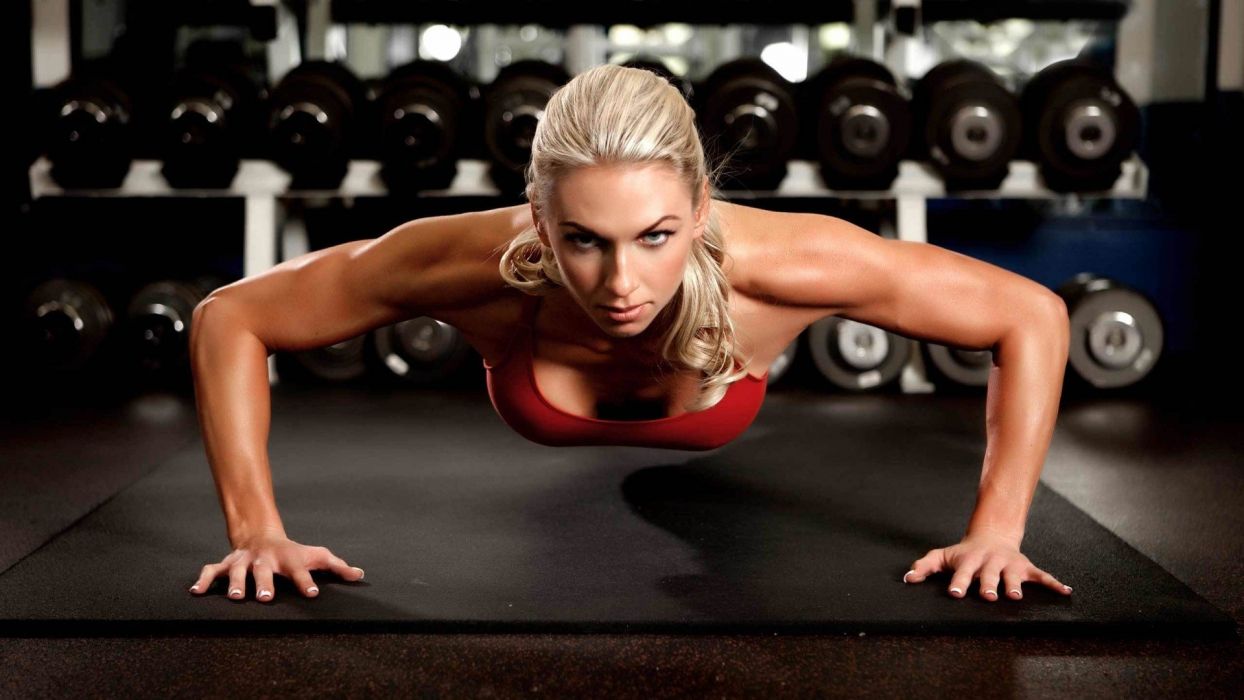 SPORTS girl push ups gym exercise wallpaperx1080