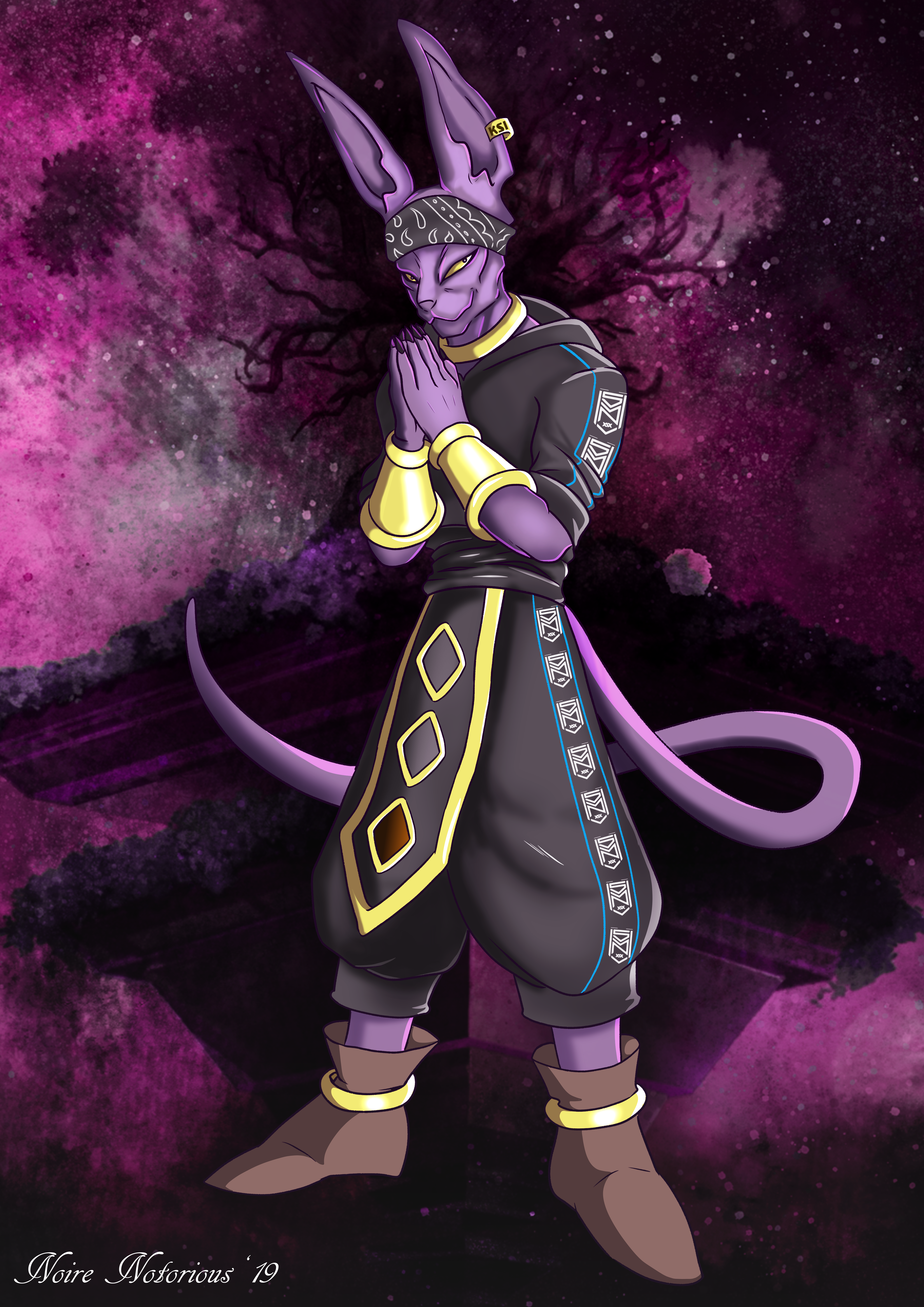 My wife created an epic KSI Beerus tribute. I want to prove to her
