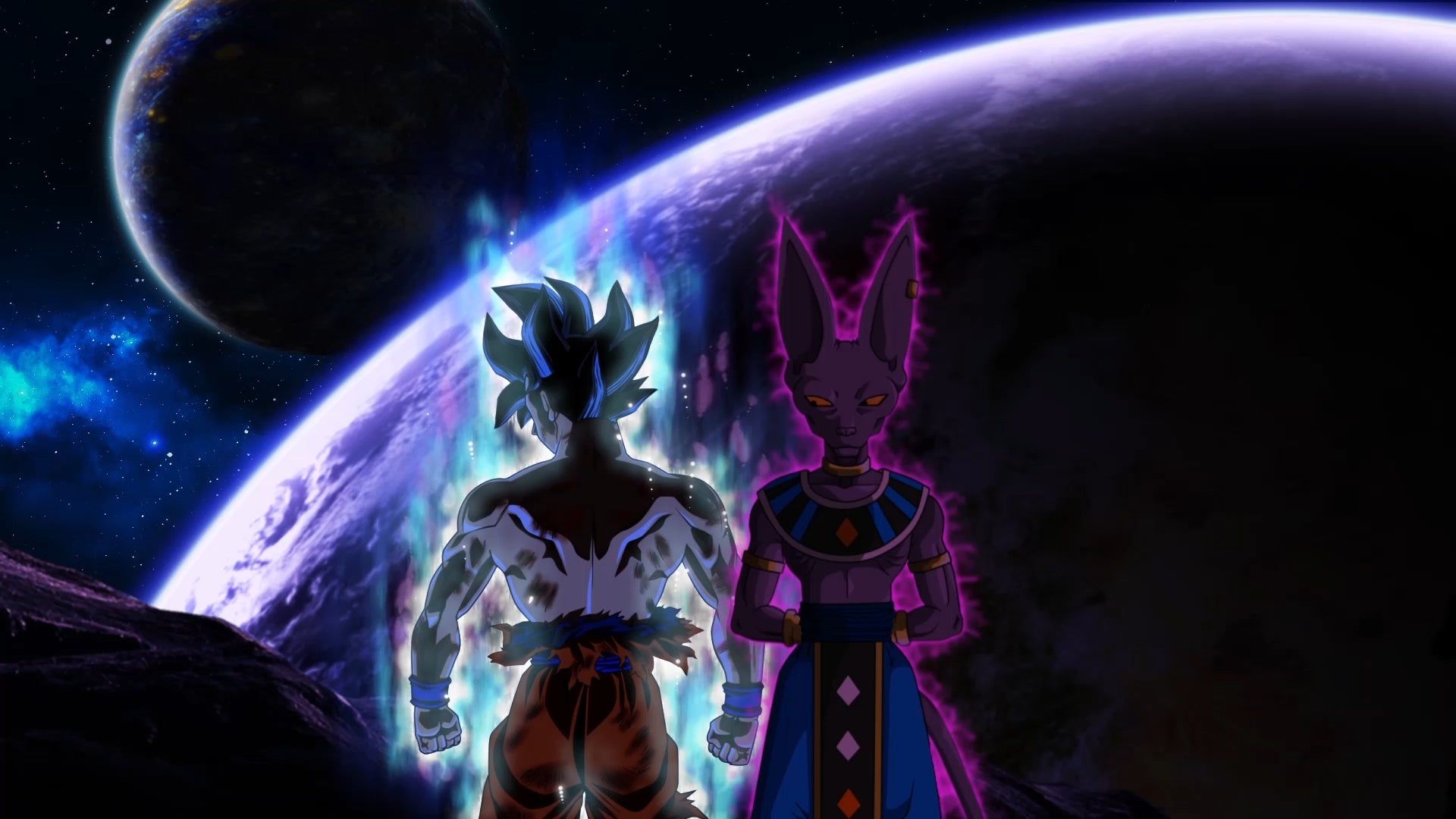 Second attempt at making an animated wallpaper Goku Vs Beerus