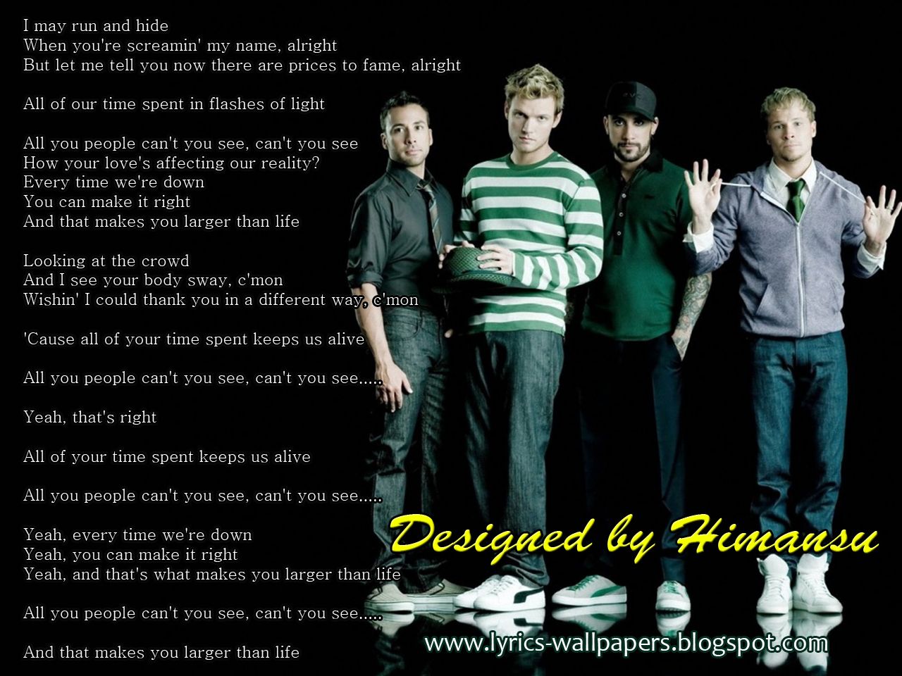 Lyrics Wallpaper: Backstreet Boys Than Life