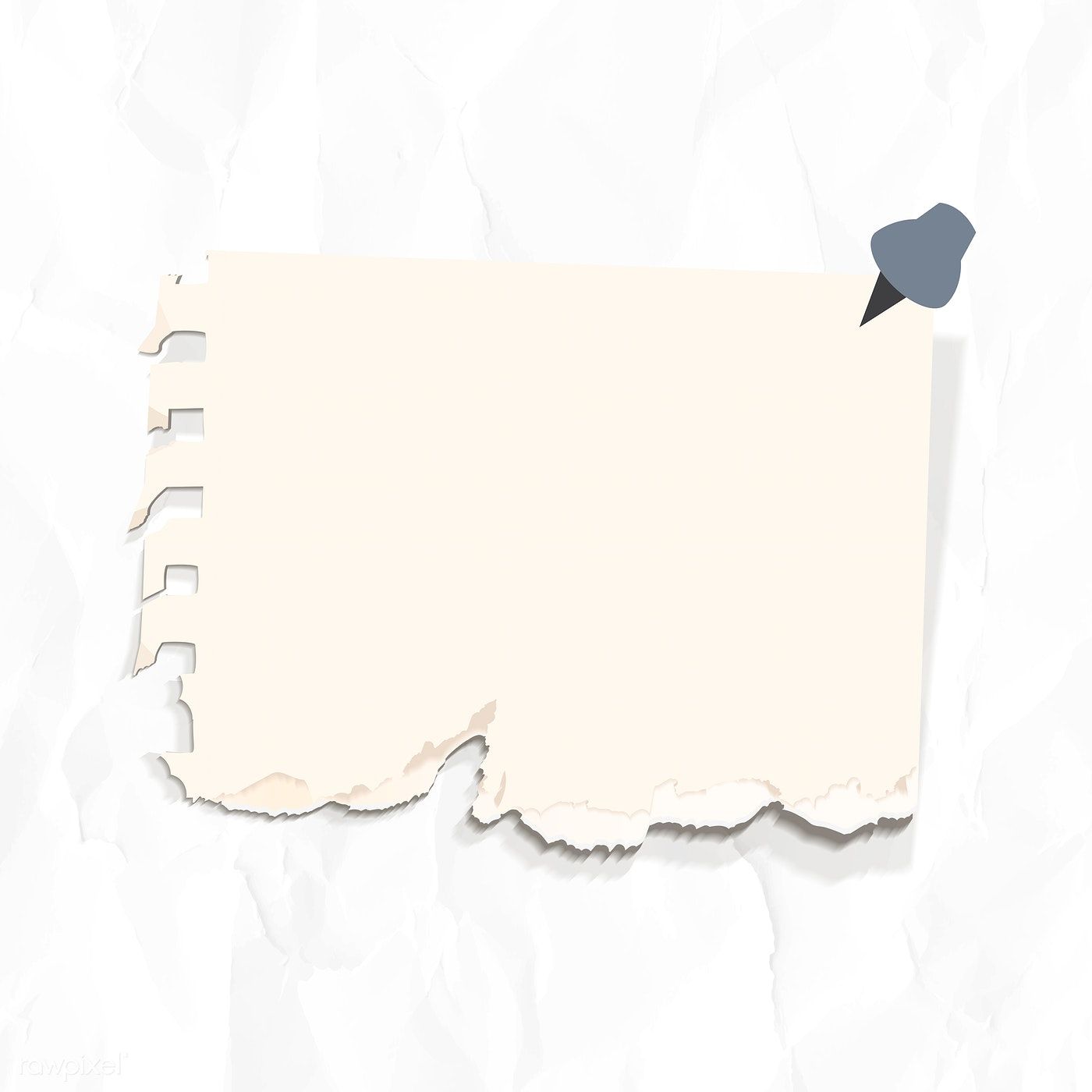 Download premium image of Blank ripped paper set with a pin
