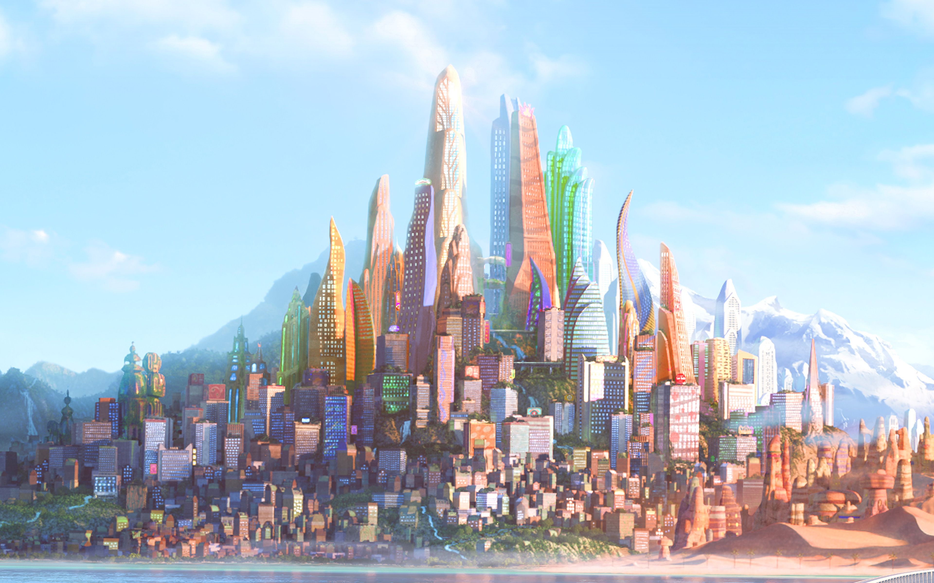Art Zootopia Disney City Wallpaper
