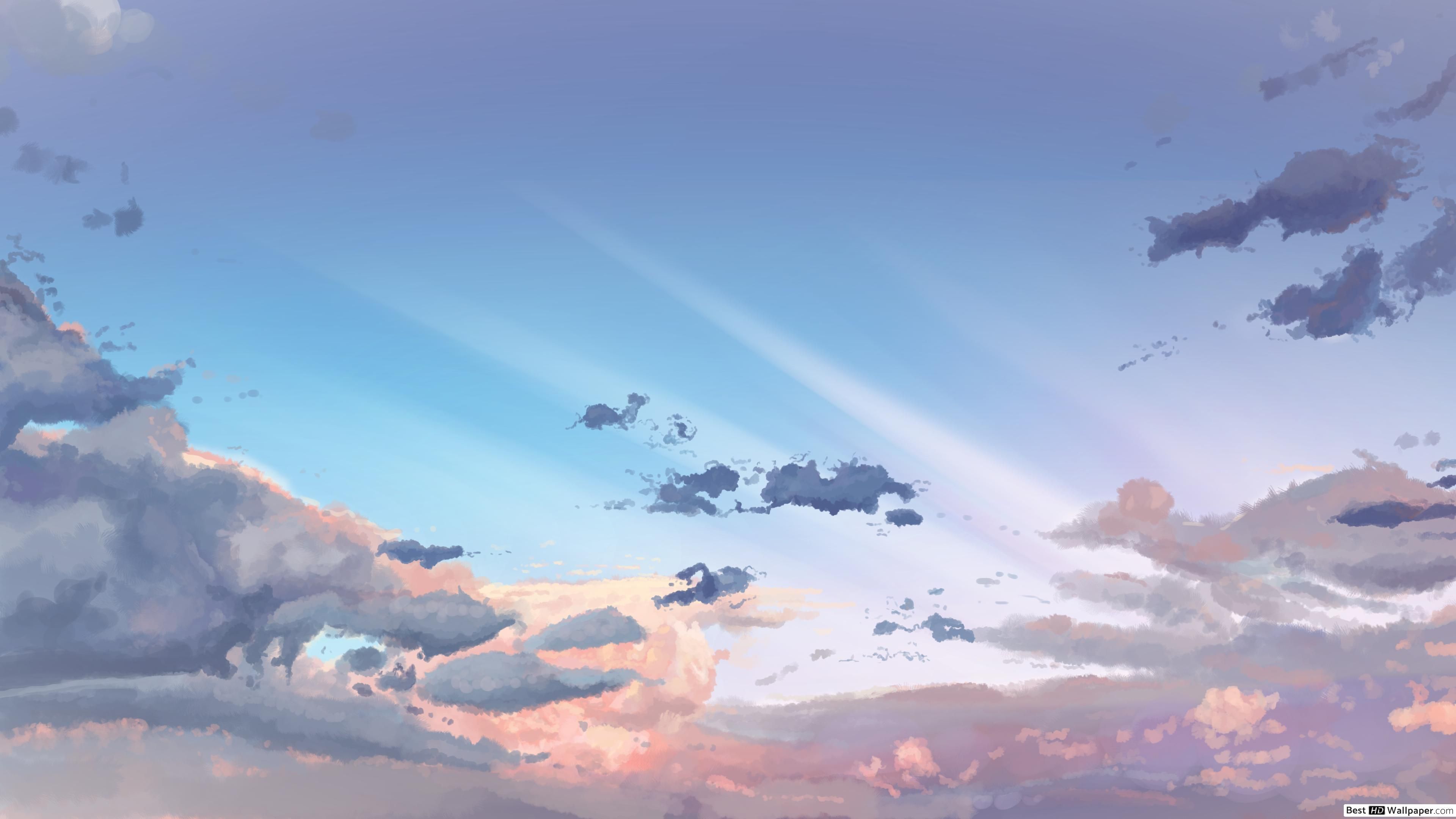 Anime Cloudy Sky Background