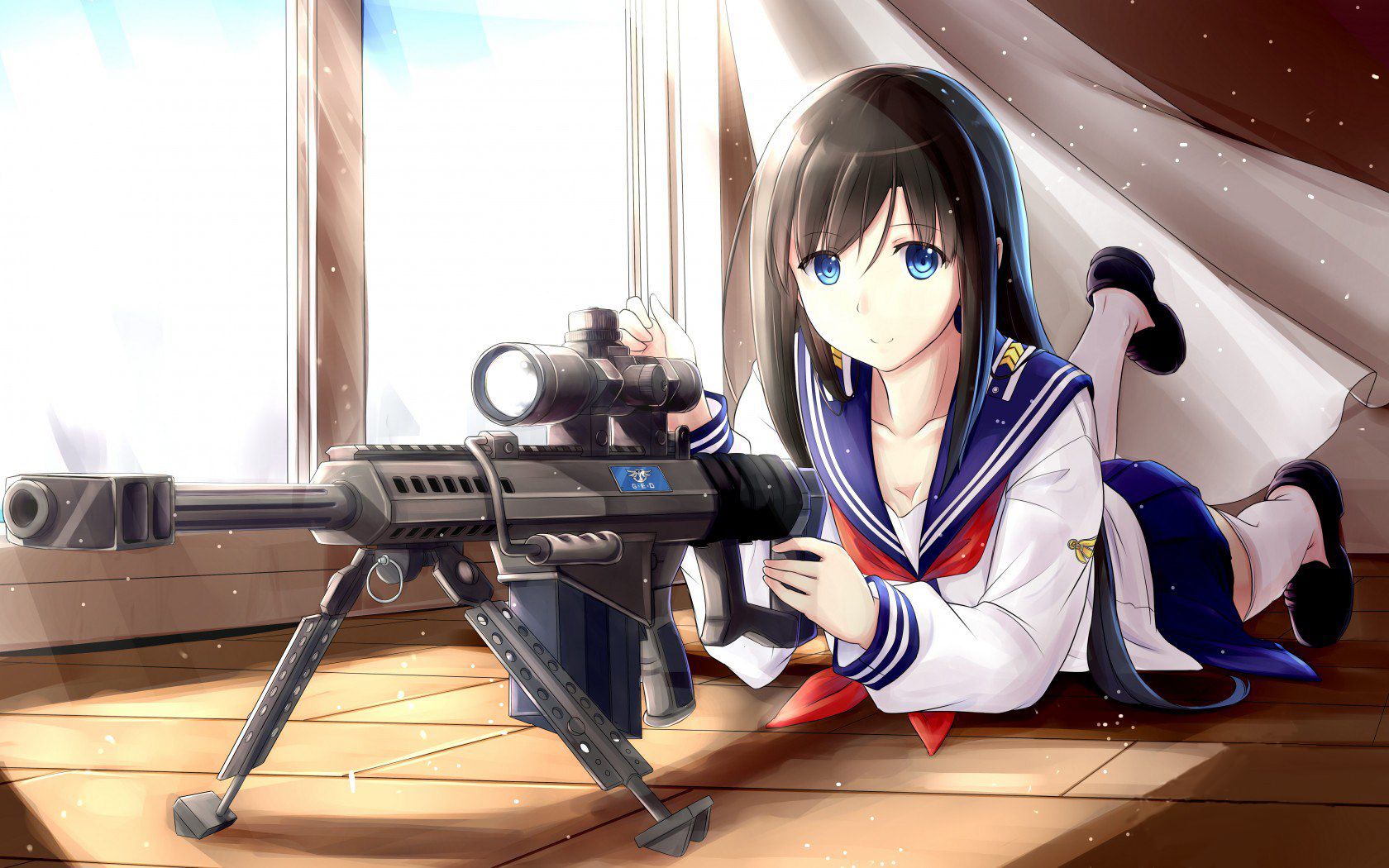 Girl With Sniper Rifle Wallpaperx1050