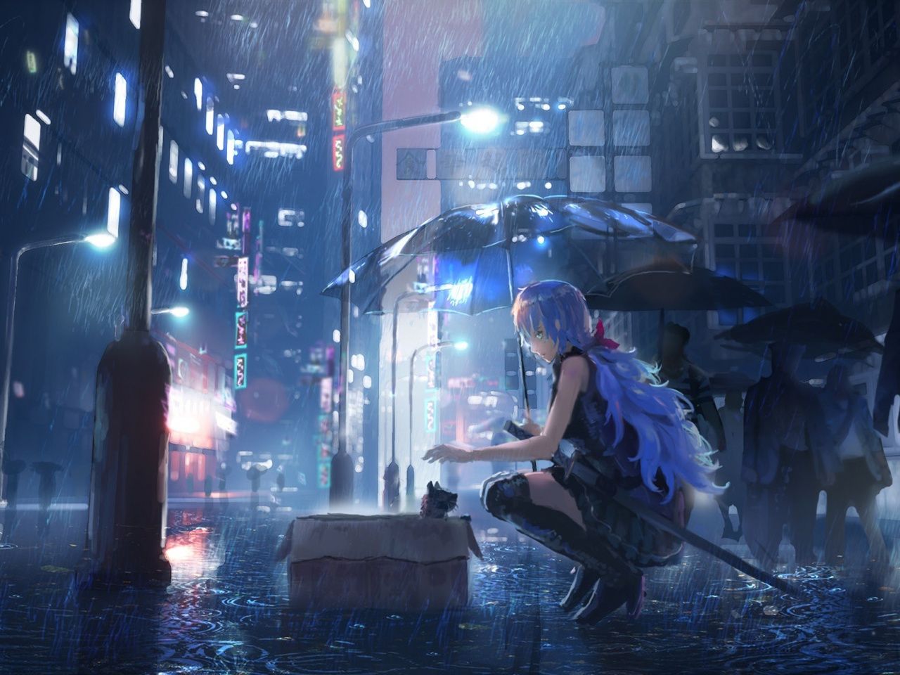Ilmu Pengetahuan 7: Anime Rainy Background