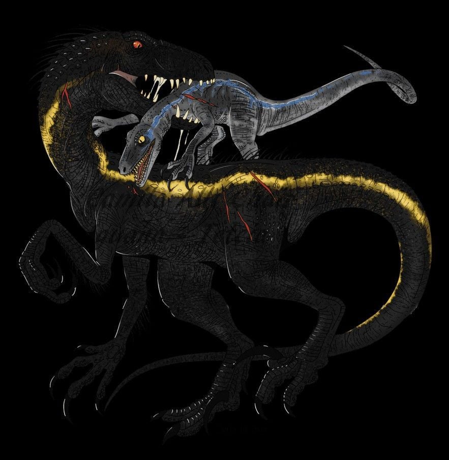 Blue vs. Indoraptor. Jurassic park world, Jurassic