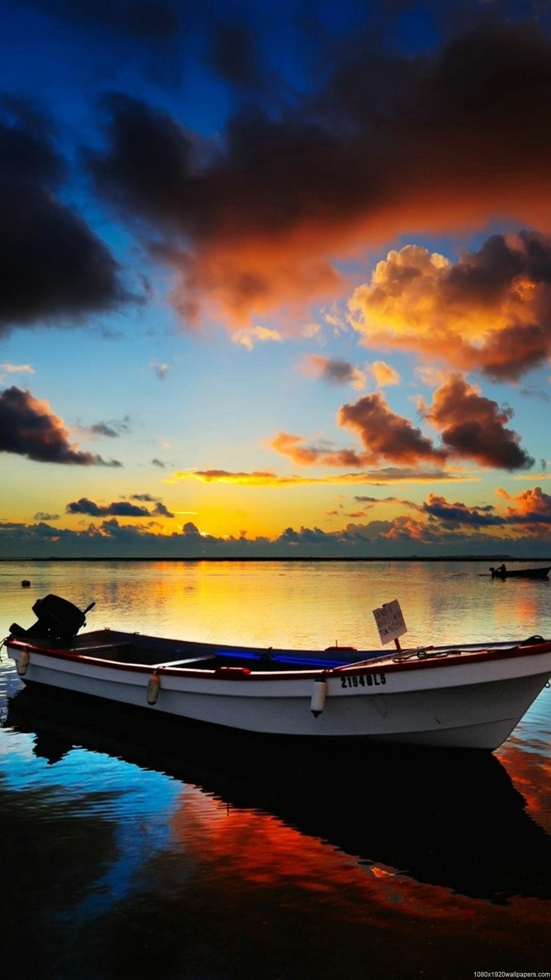 Boat Sunrise Wallpaper HD