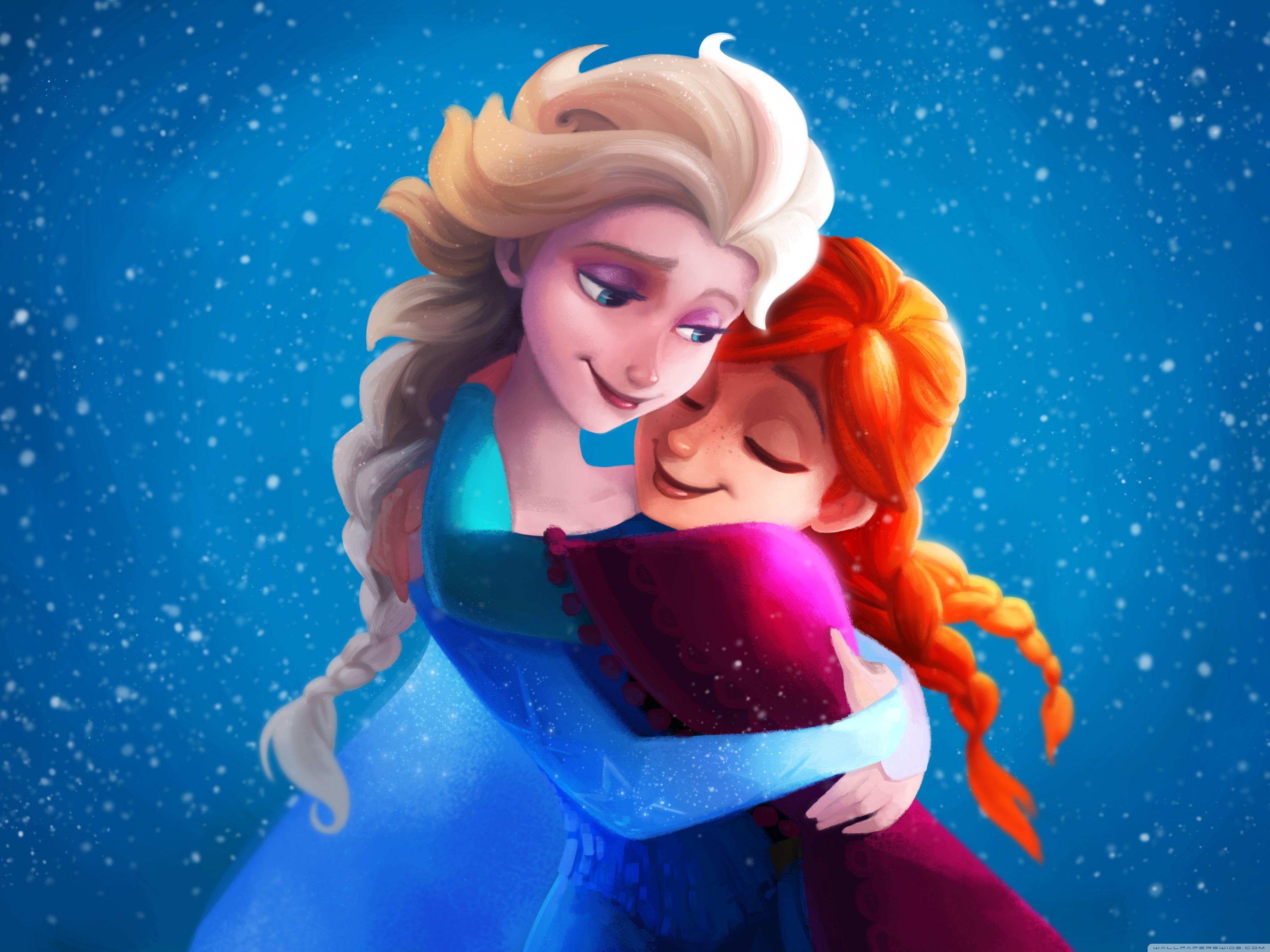 Disney Frozen Anna and Elsa illustration HD wallpaper
