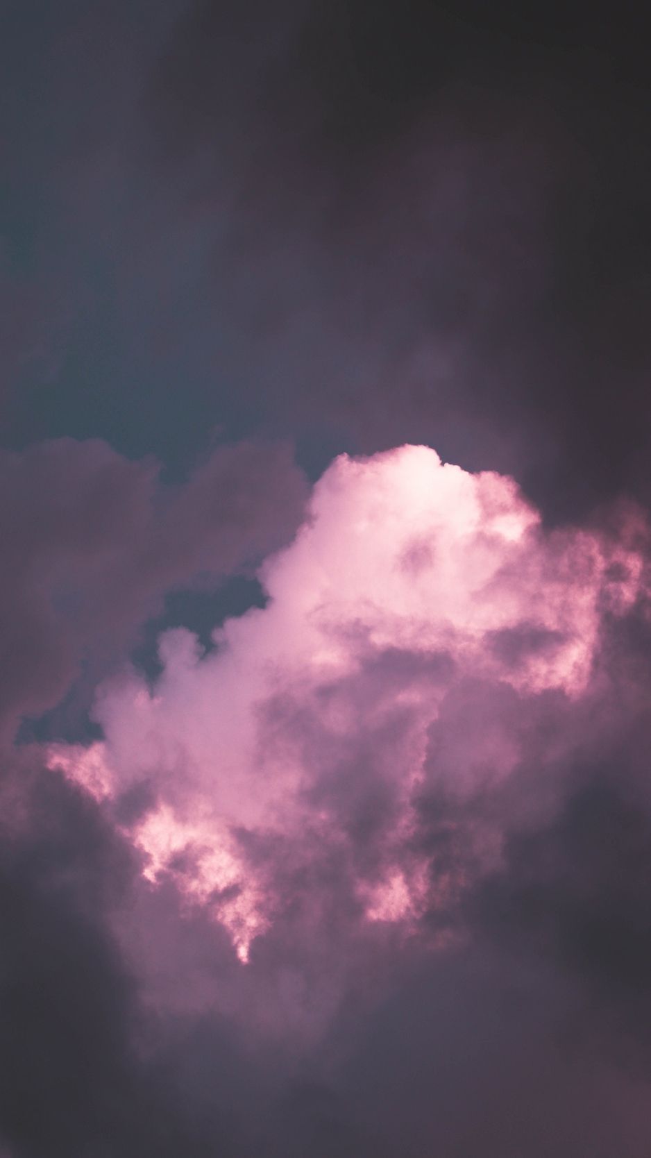 Download wallpaper 938x1668 clouds, sky, purple, shade, atmosphere