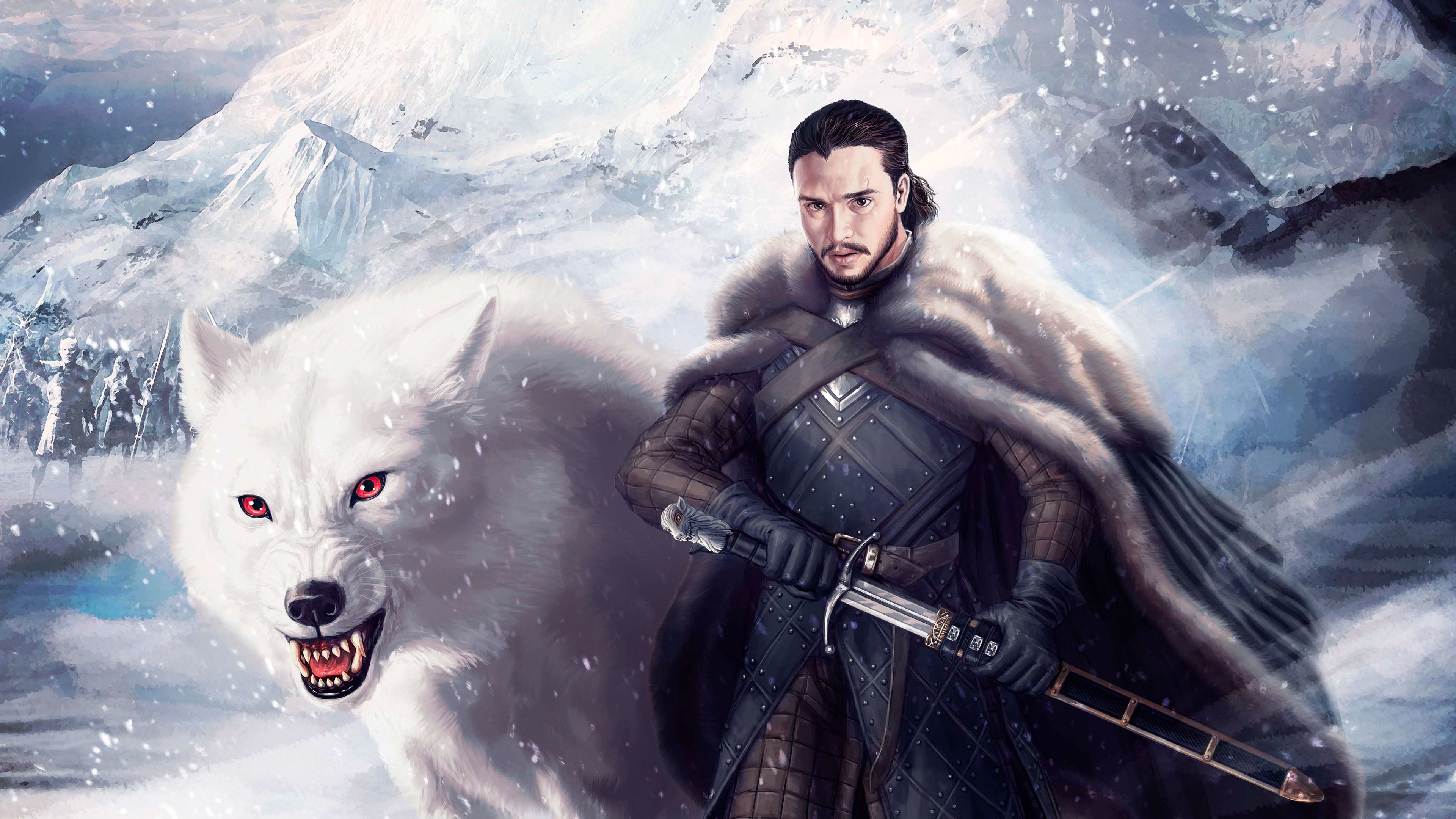 Game Of Thrones Ultra HD 4k Wallpaper Snow Y Ghost
