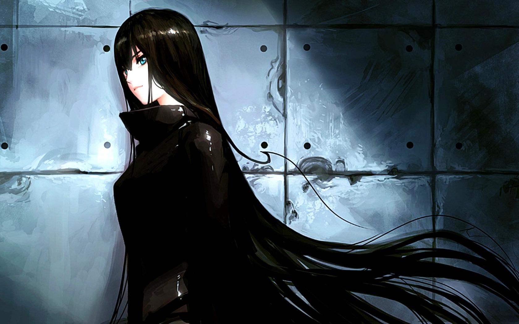 Anime Girl Long Black Hair