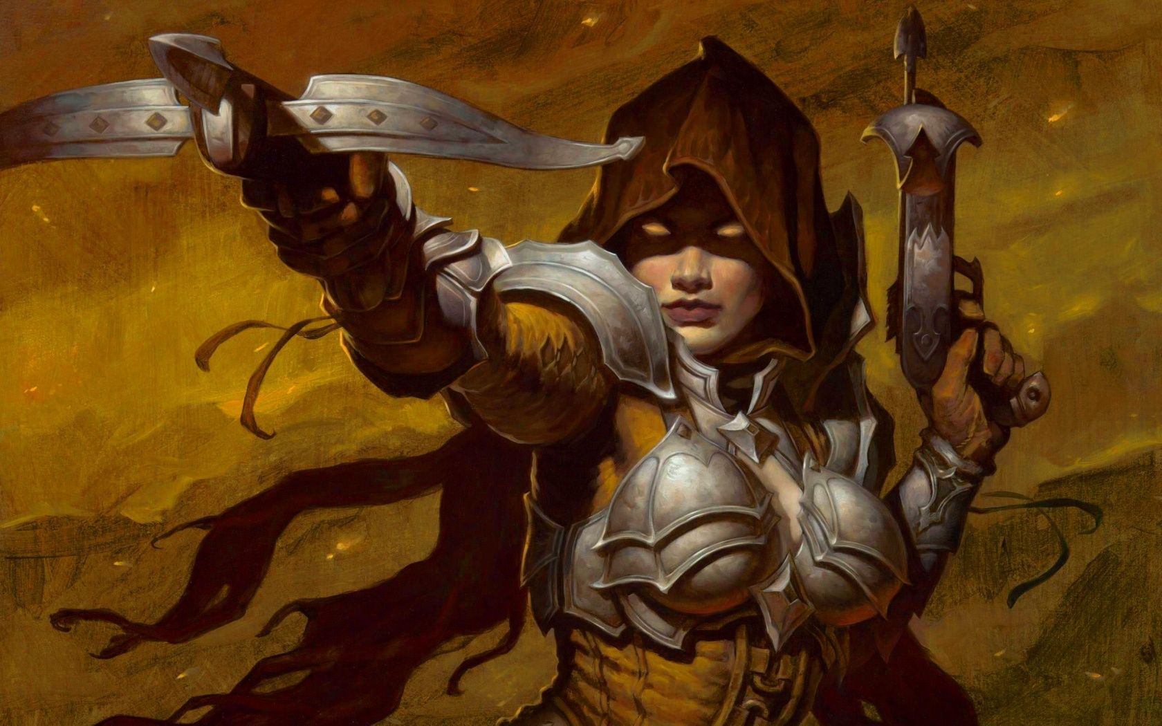 Fantasy Assassin Girl With Guns Wallpaper