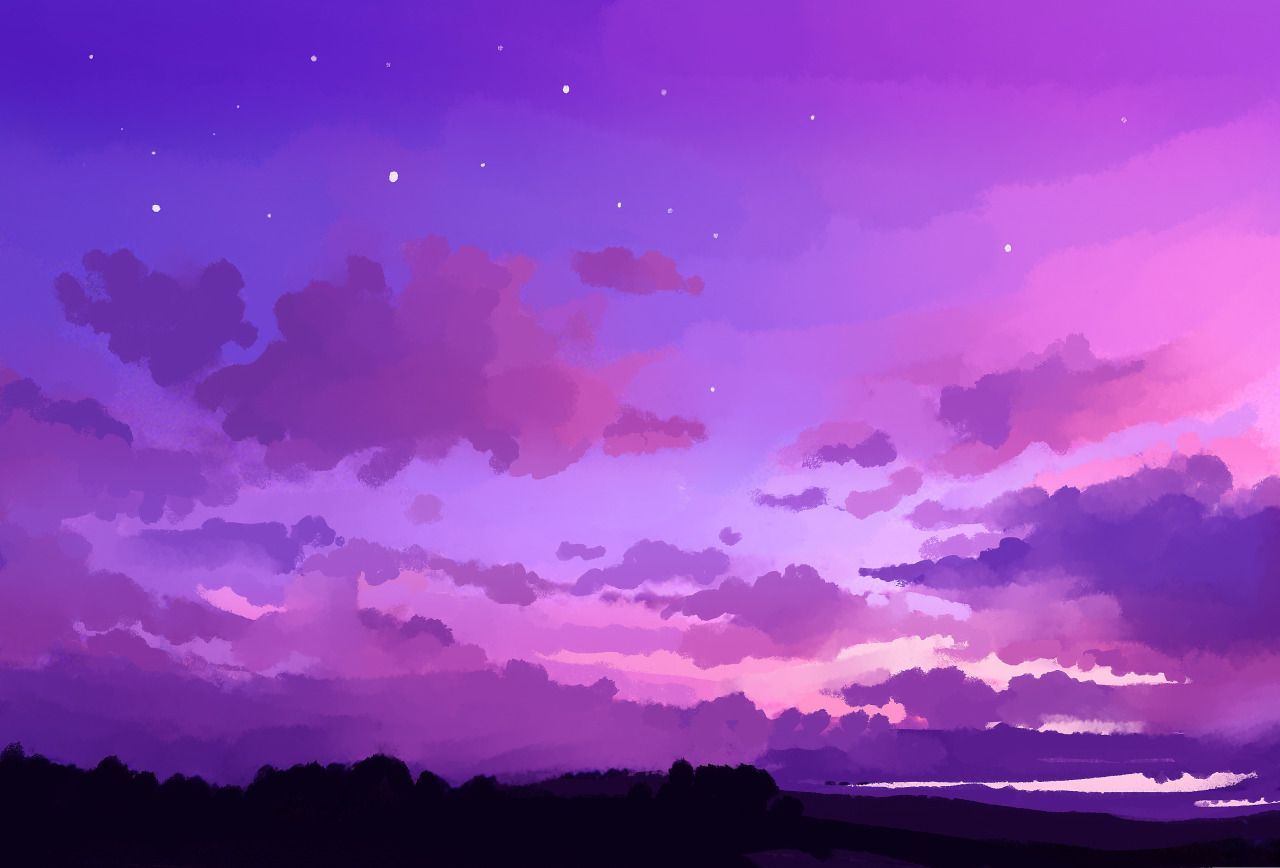 aesthetic sky wallpapers purple desktop pc anime backgrounds fondos pantalla sunset cloud plasma laptop computer landscape universe morados computadora fondo