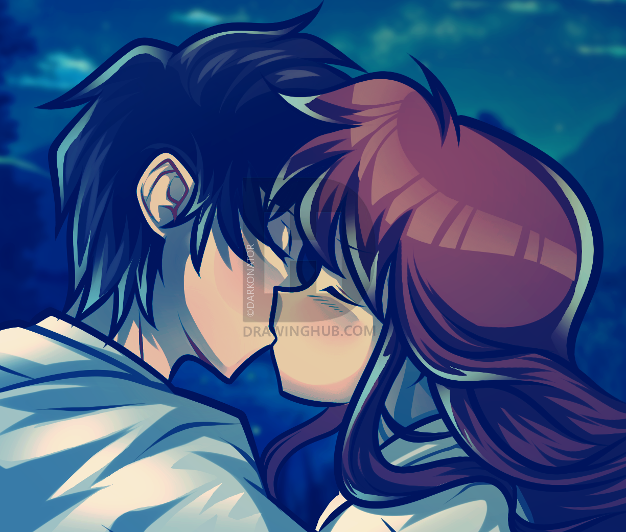 Anime Couple Kissing Drawing. Explore
