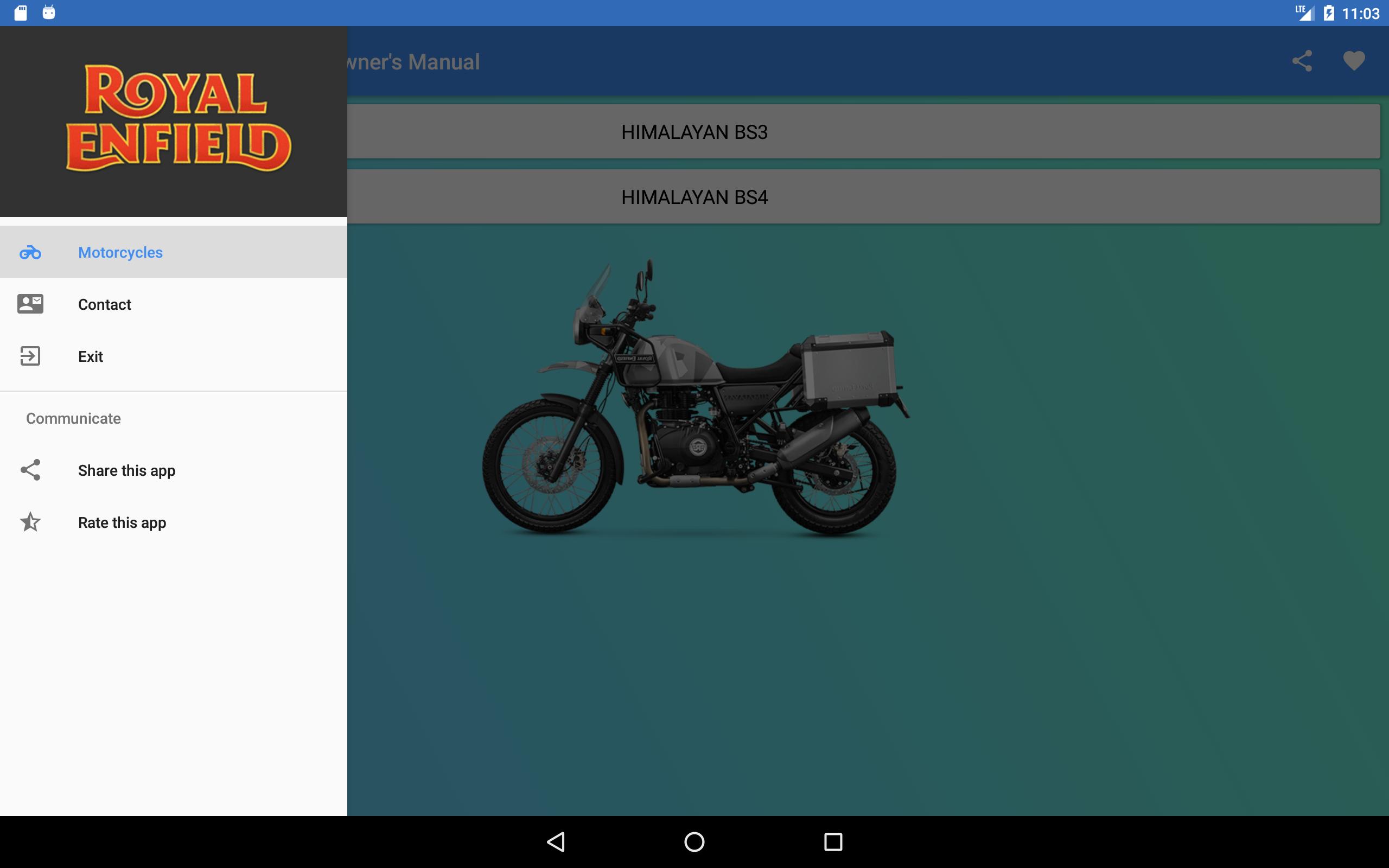 Royal Enfield Himalayan Owner's Manual for Android