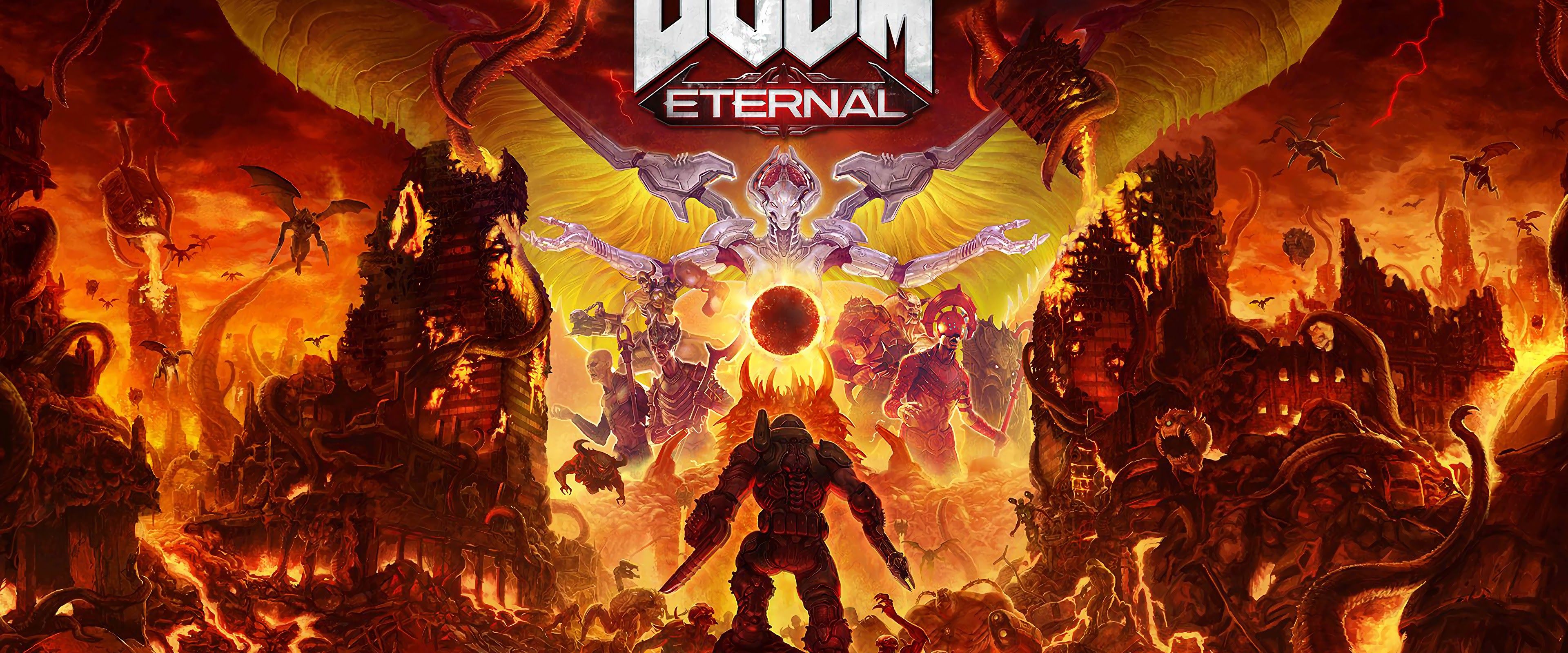 Doom Eternal Doomguy Monsters Poster 4K Wallpaper