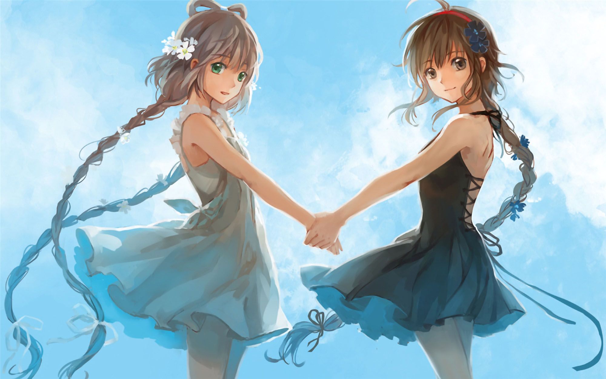 Best Friends  cute anime smile girls school girls cherr  blossom HD wallpaper  Peakpx
