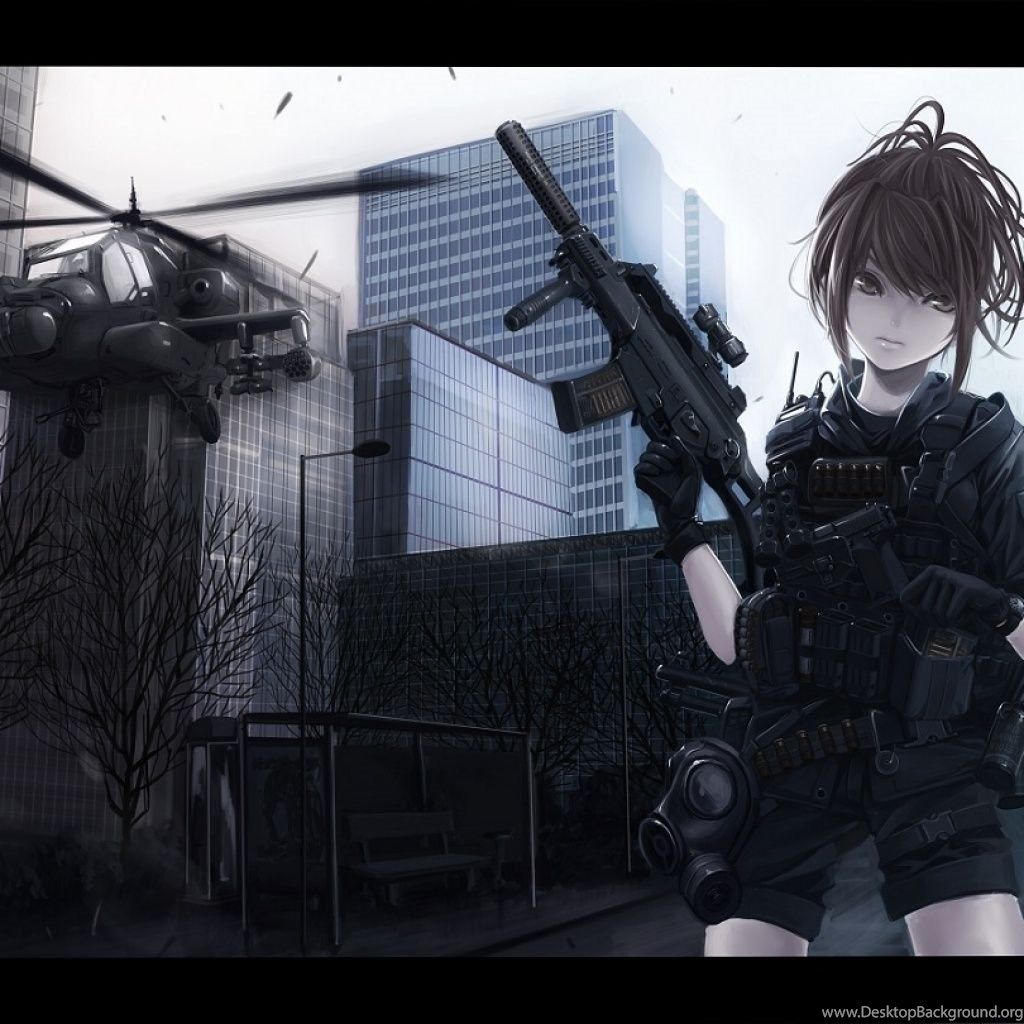 Anime Army Soldier Girl Wallpaper & Background
