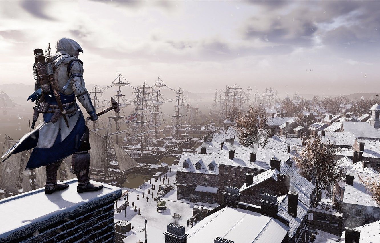 Wallpaper Assassin's Creed III, looks, assassin, guy image