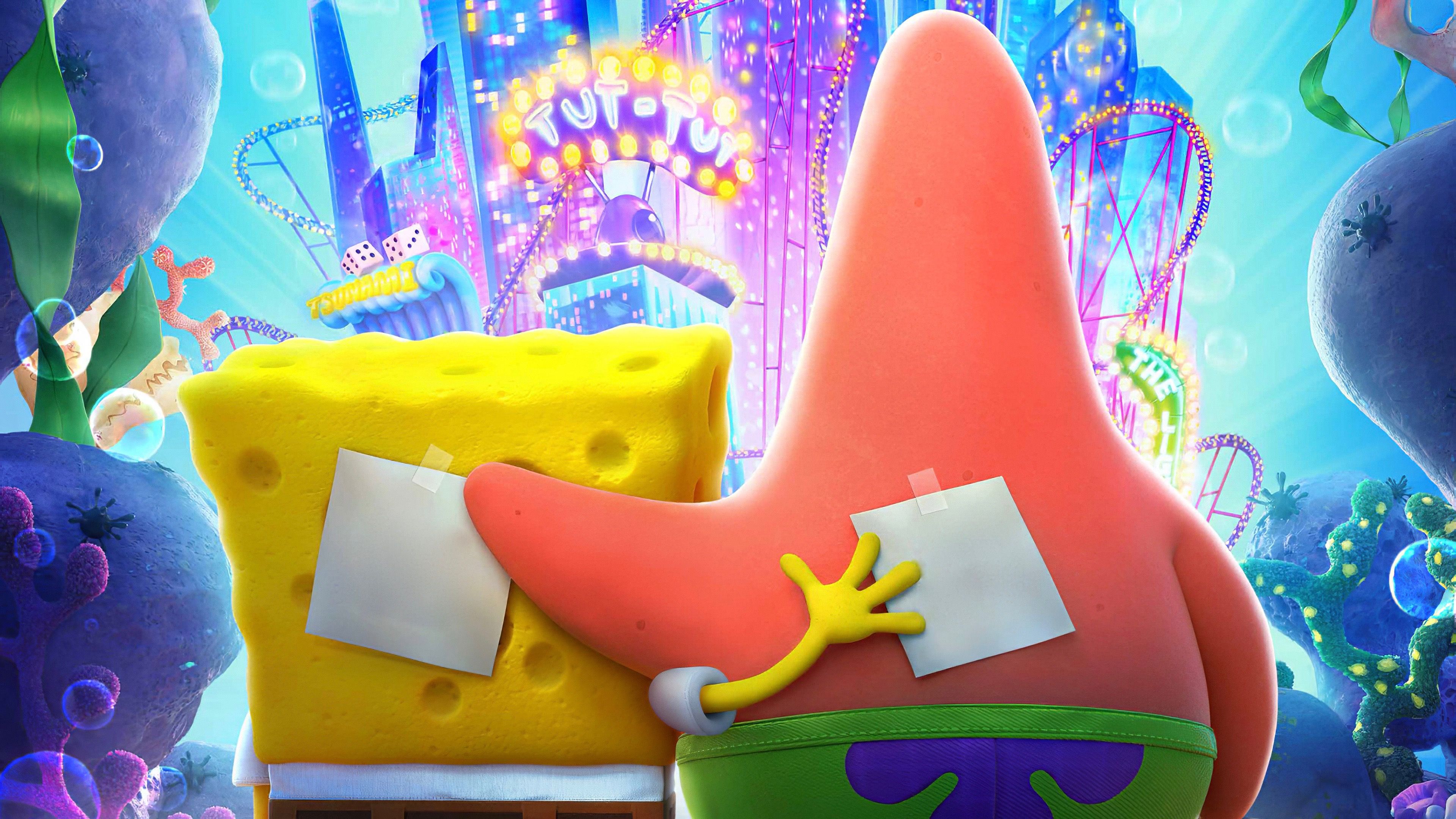 SpongeBob SquarePants & Patrick Star hugging each other 4k Ultra HD Wallpaper