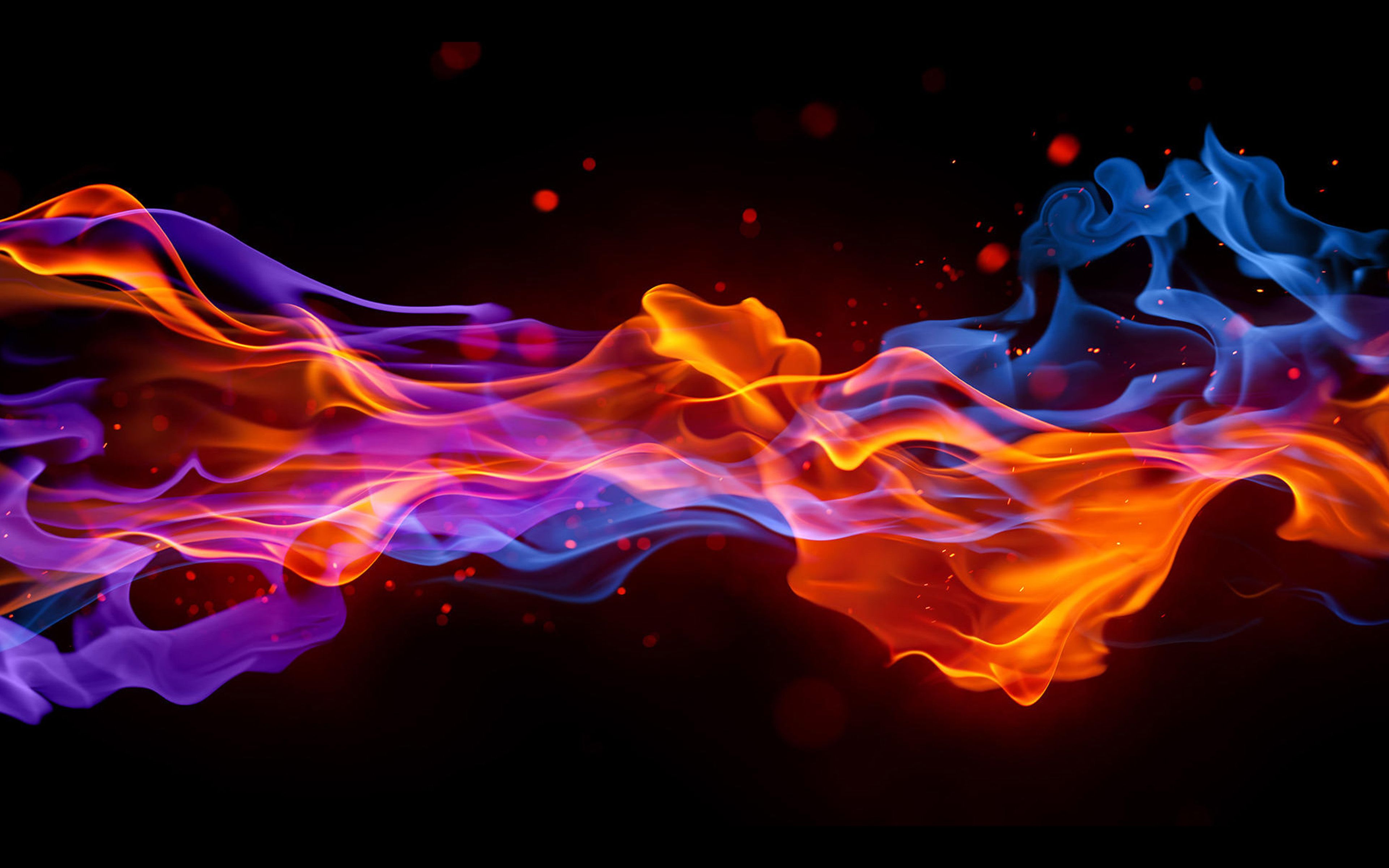 Fire Cold Abstract Pattern Wallpaper