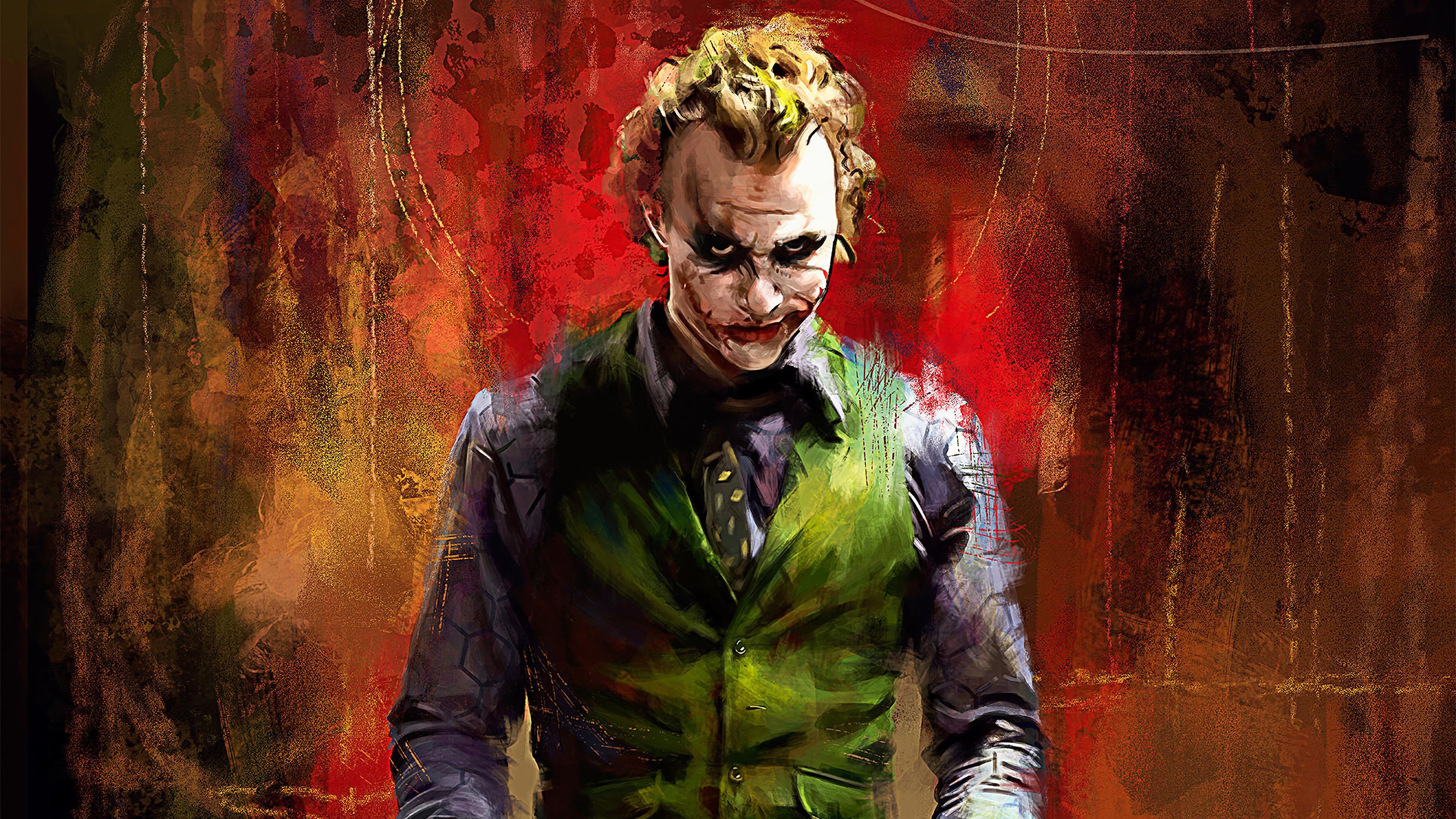 Joker Heath Ledger 4K Wallpaper