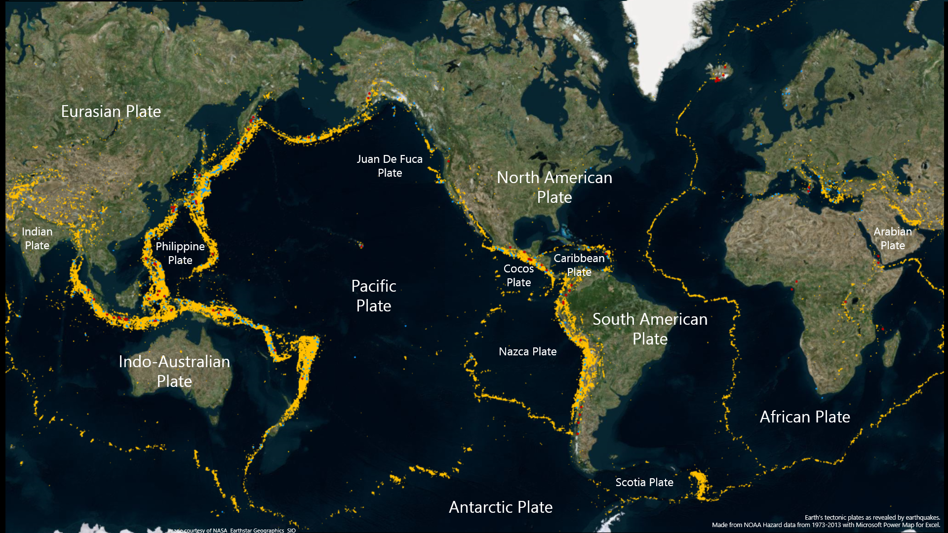 Earth's tectonic plates as revealed