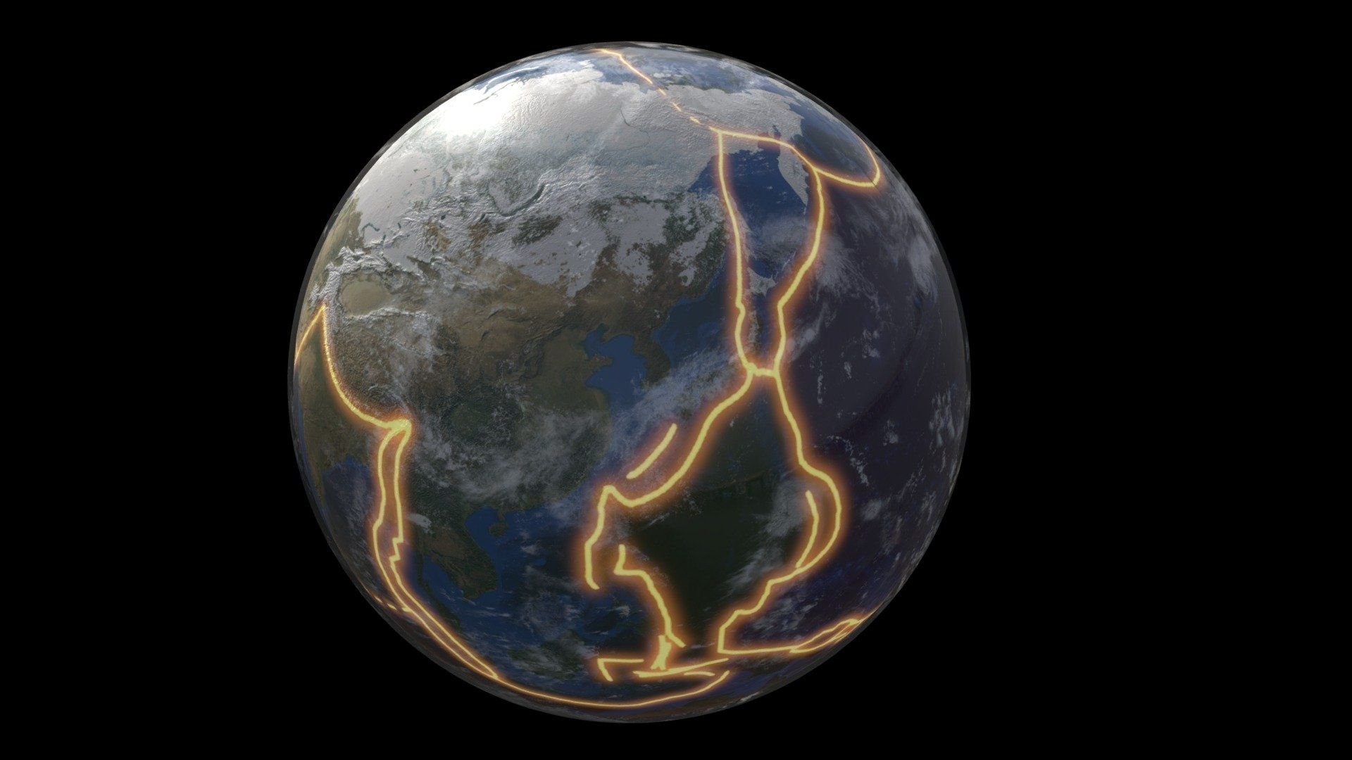 Tectonic Plates Mapped Onto The Earth's Surface